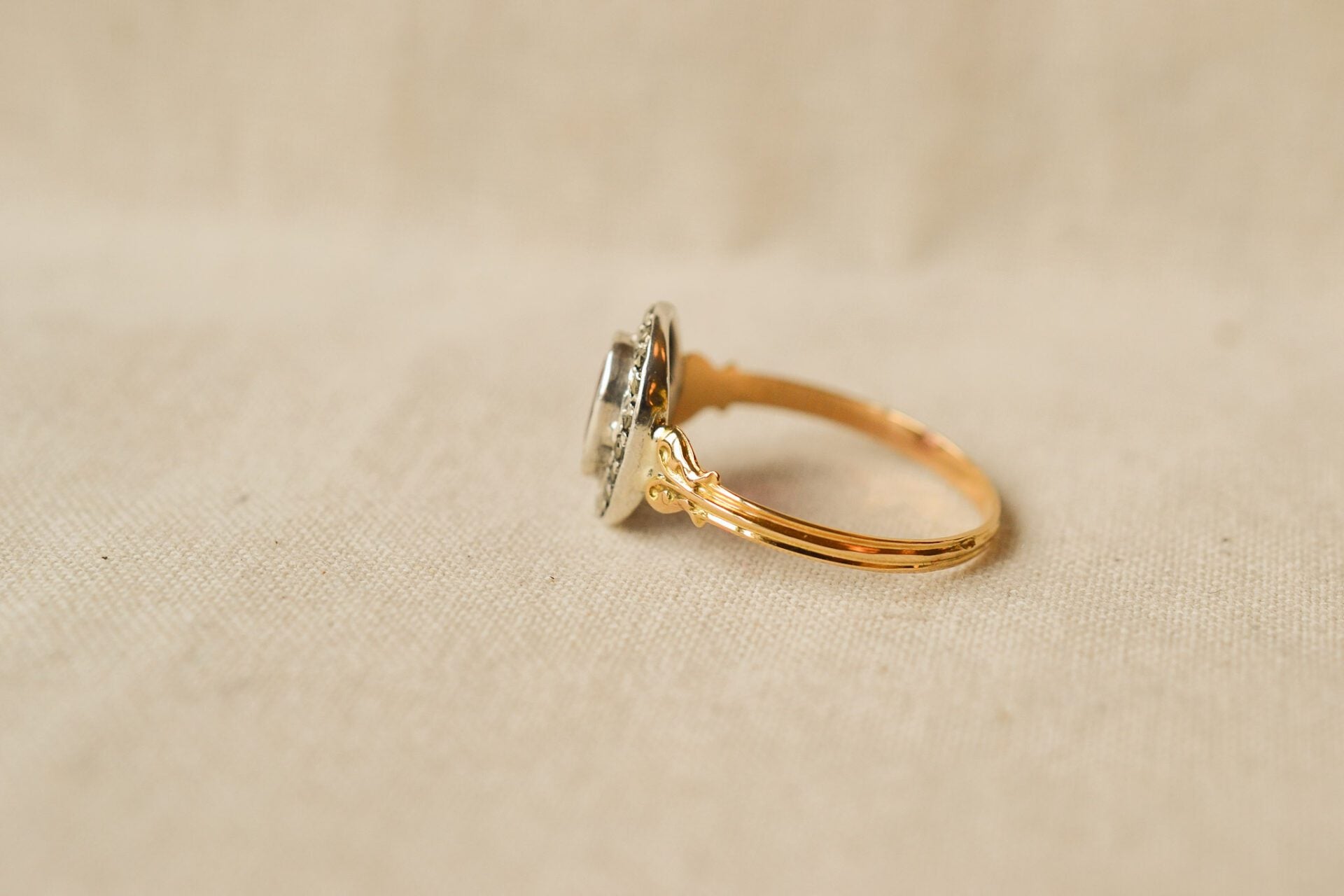 Bague Marcassites et Verre Rose