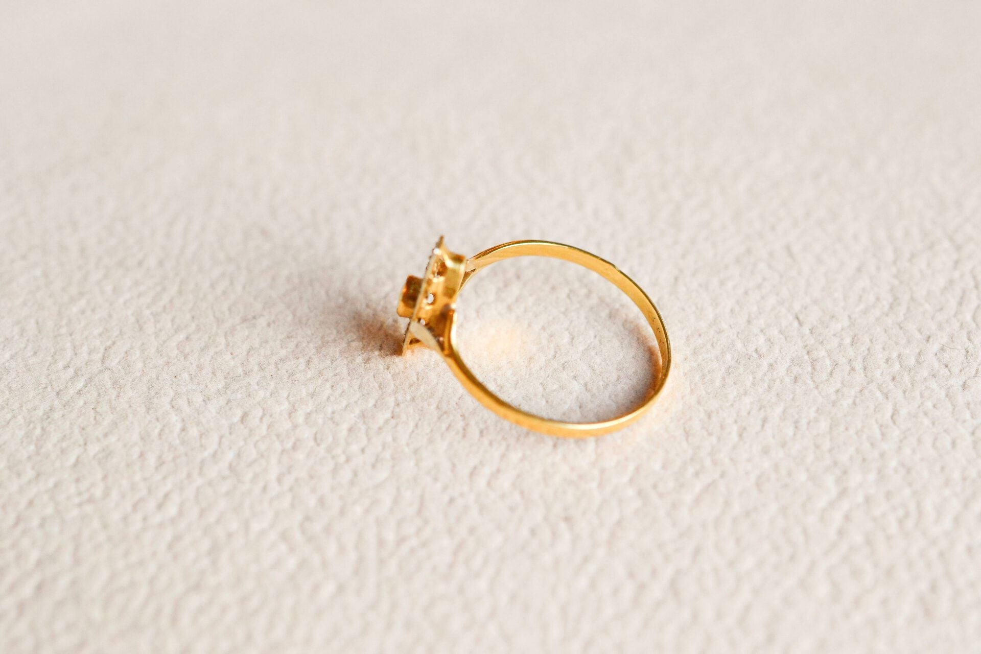Bague navette 2 Ors Perle