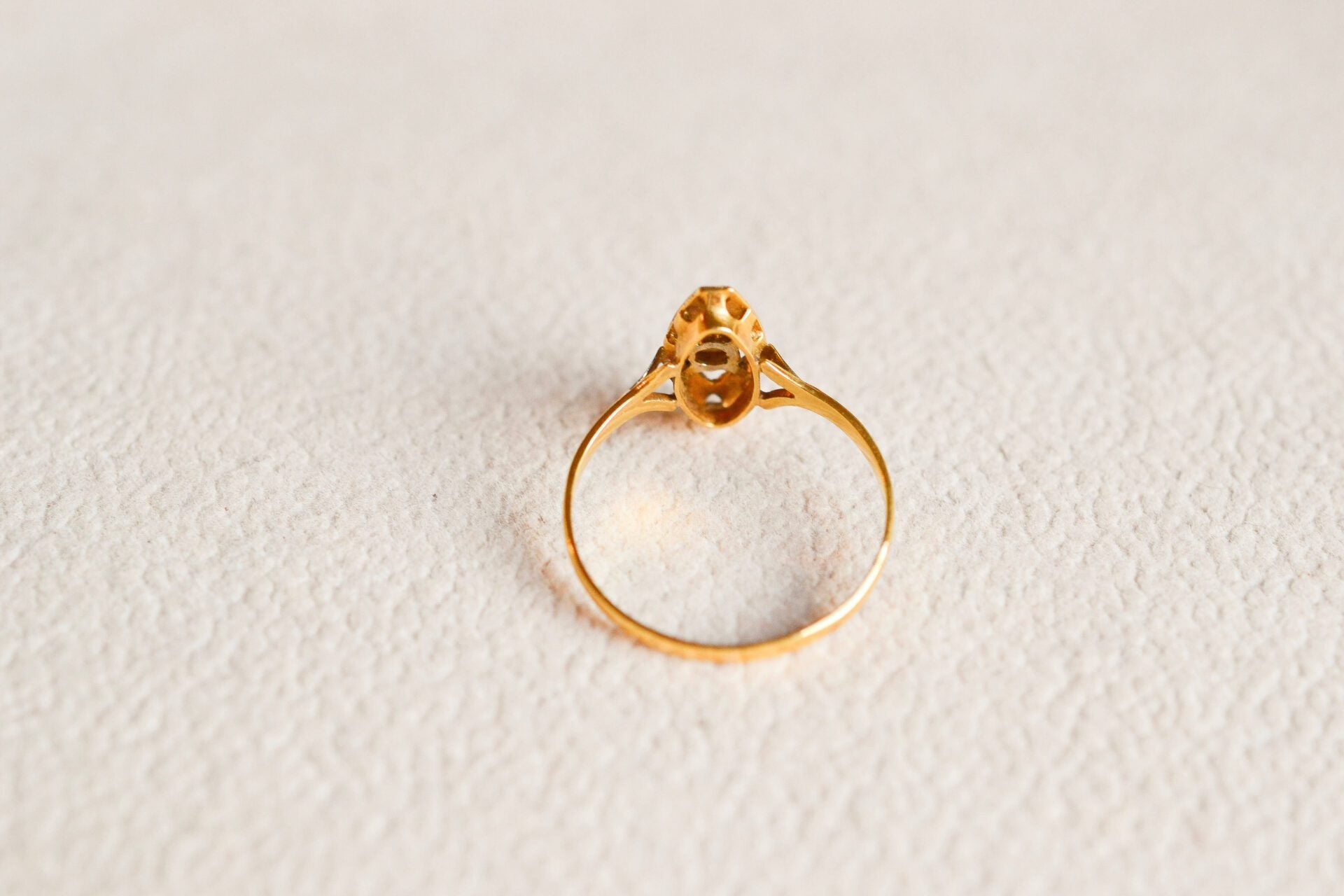 Bague navette 2 Ors Perle