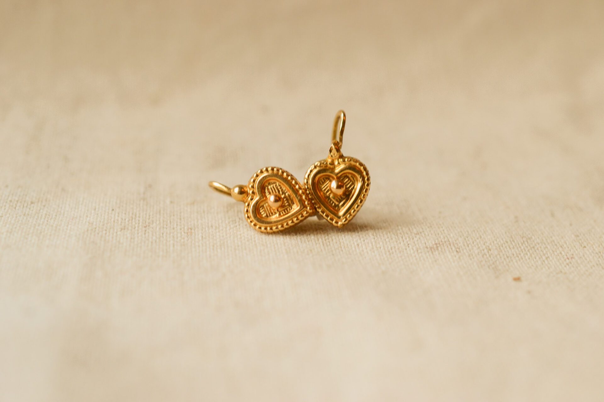Dormeuses Cœur Or jaune 18K
