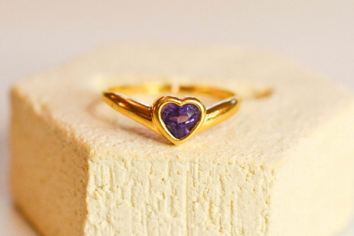 Bague cœur Scapolite Or jaune