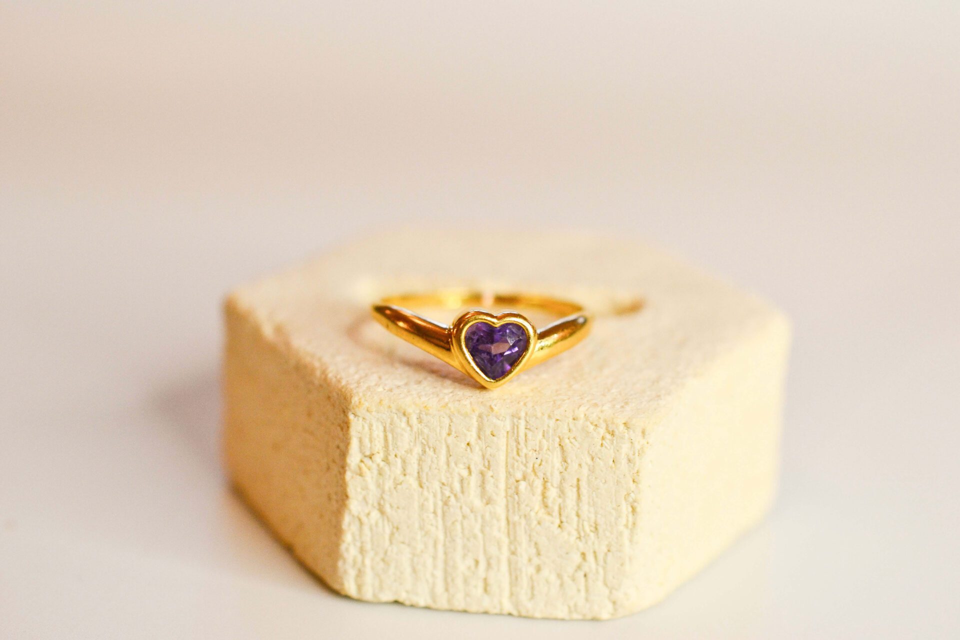 Bague cœur Scapolite Or jaune
