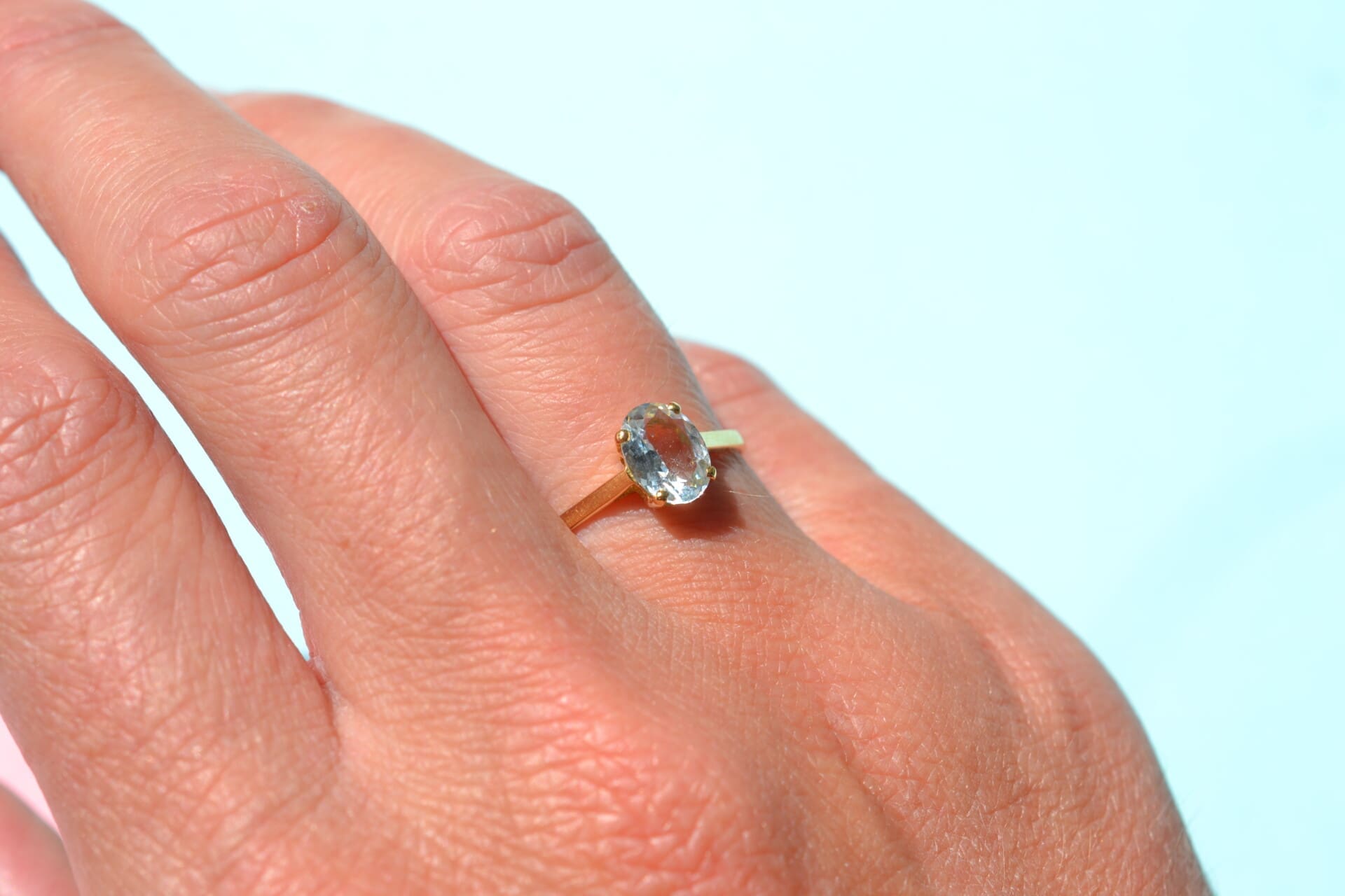 Bague solitaire Aigue Marine