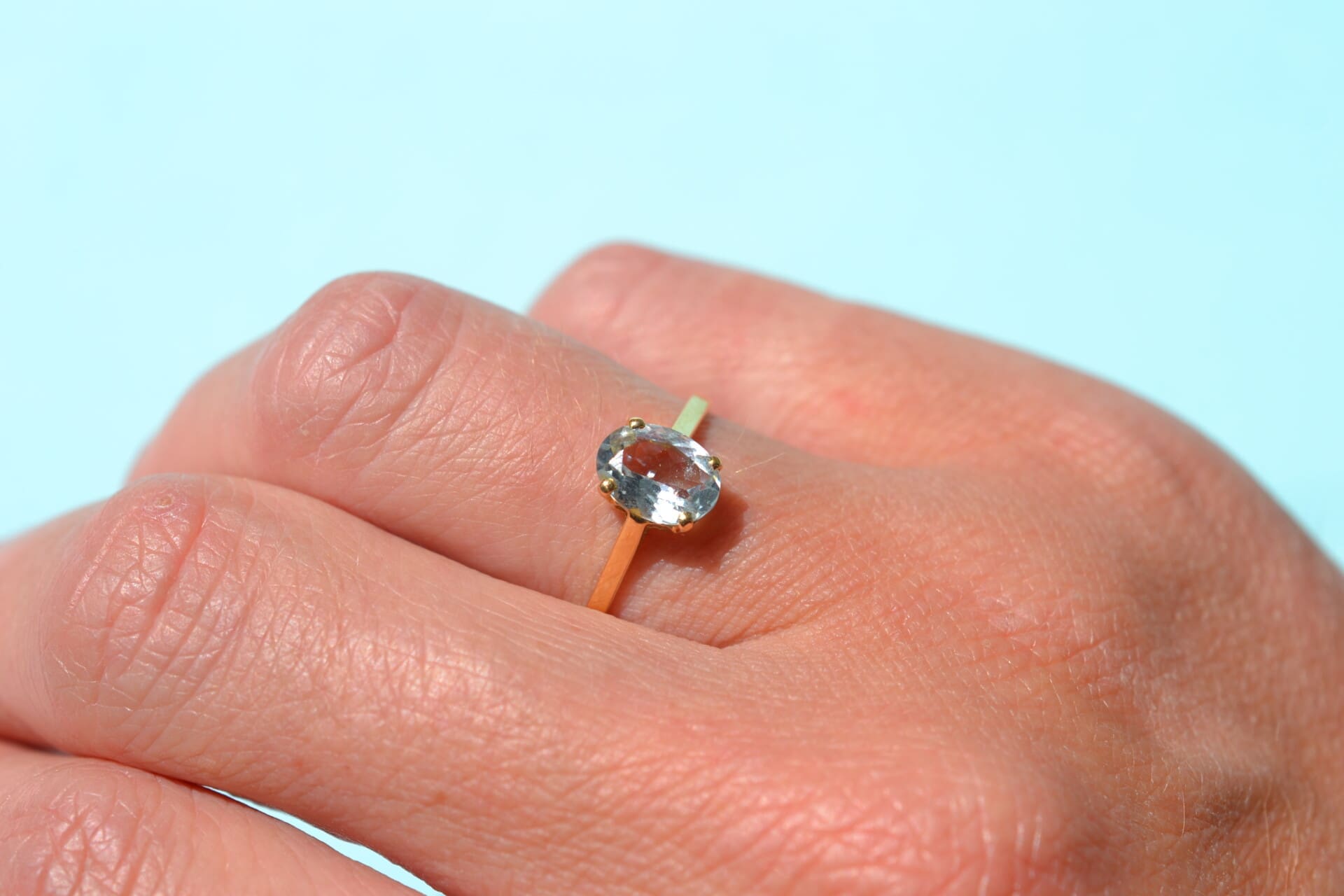 Bague solitaire Aigue Marine