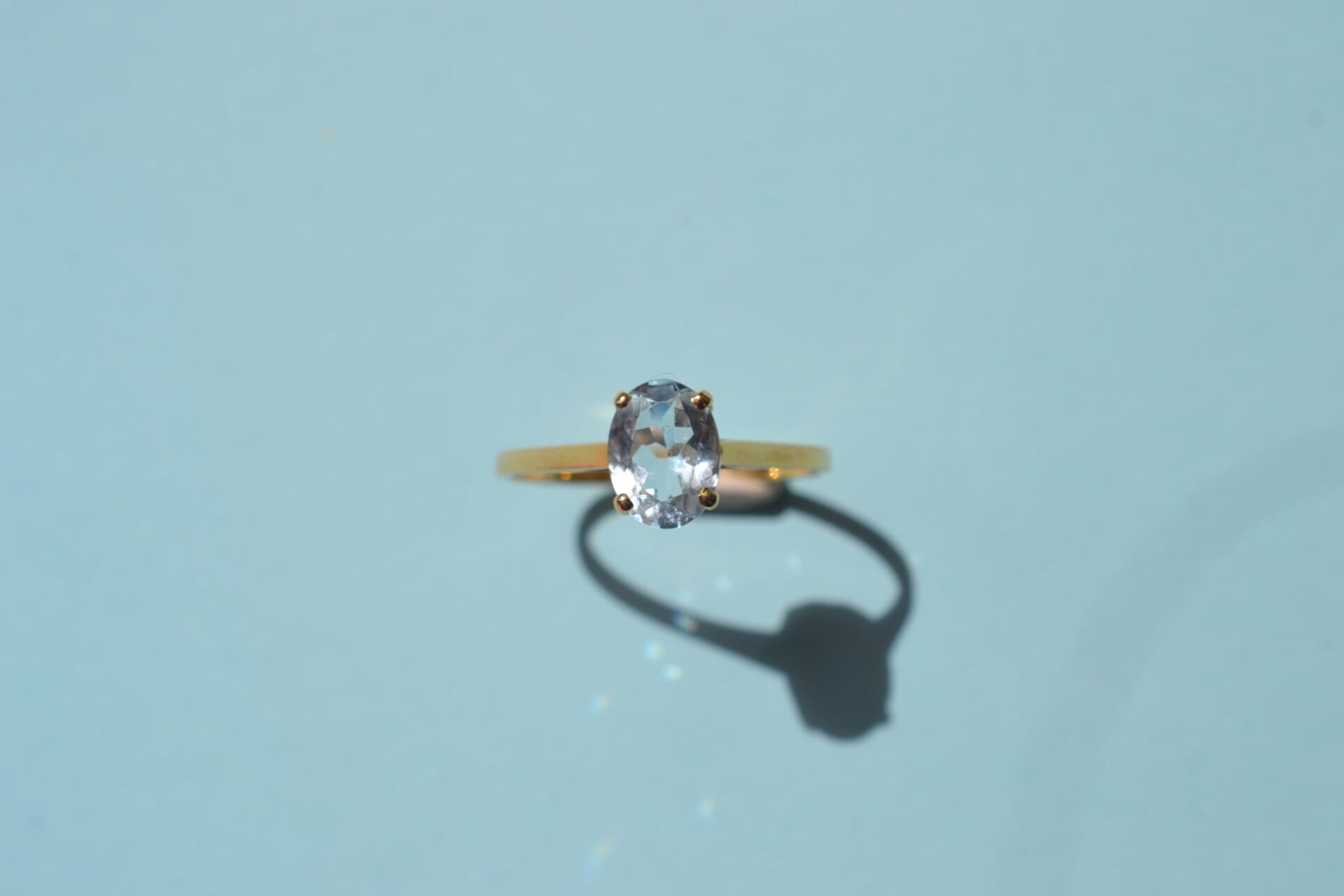 Bague solitaire Aigue Marine