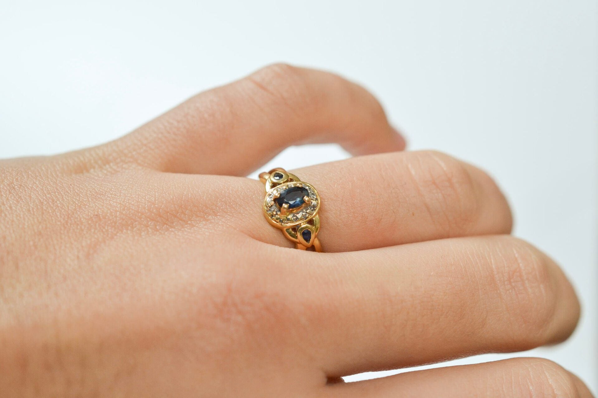 Bague Marguerite Saphirs et Diamants