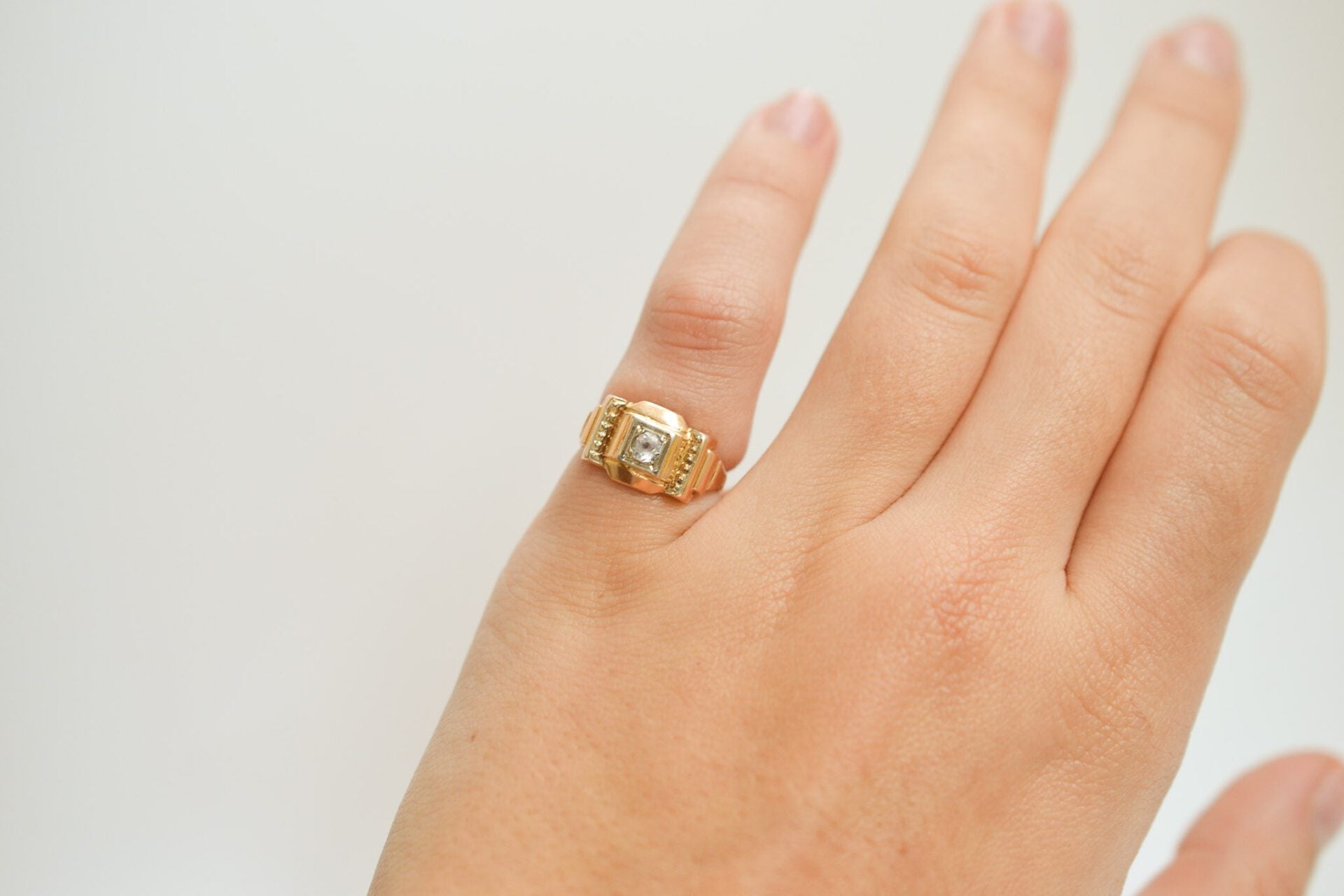 Bague Tank Or champagne
