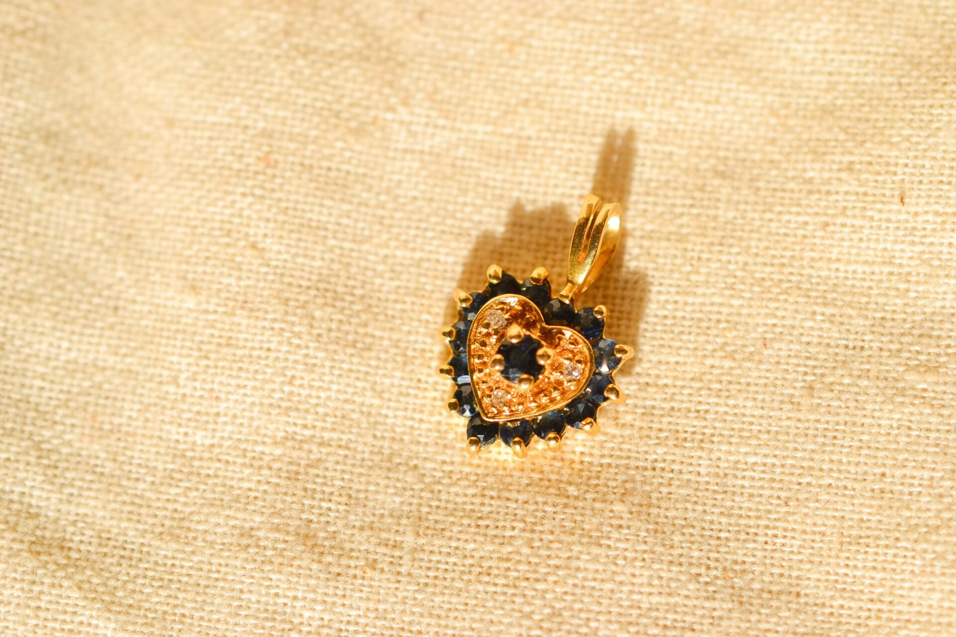 Pendentif Cœur Saphirs et Diamants