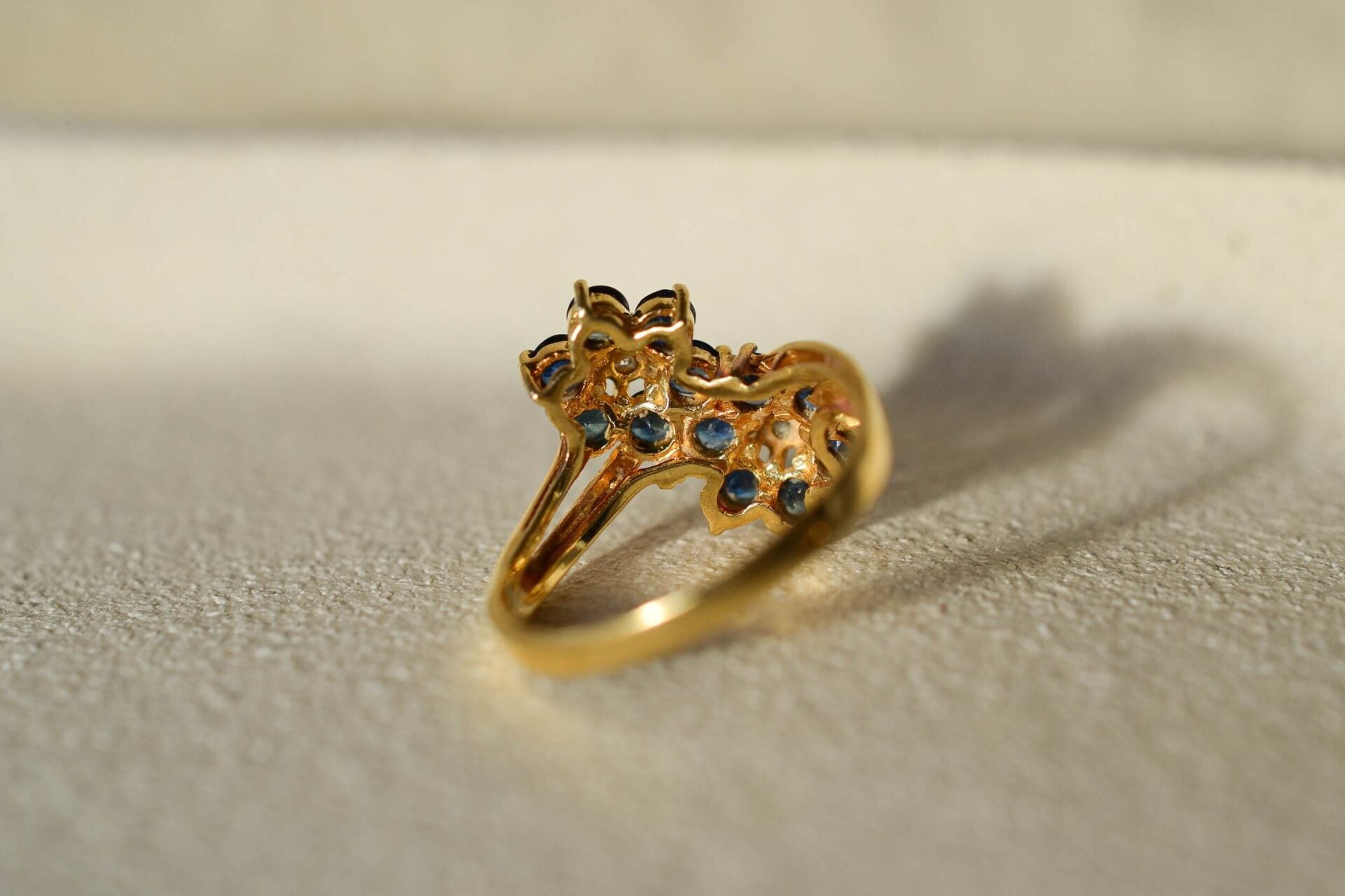 Bague style toi et moi Saphirs Diamants