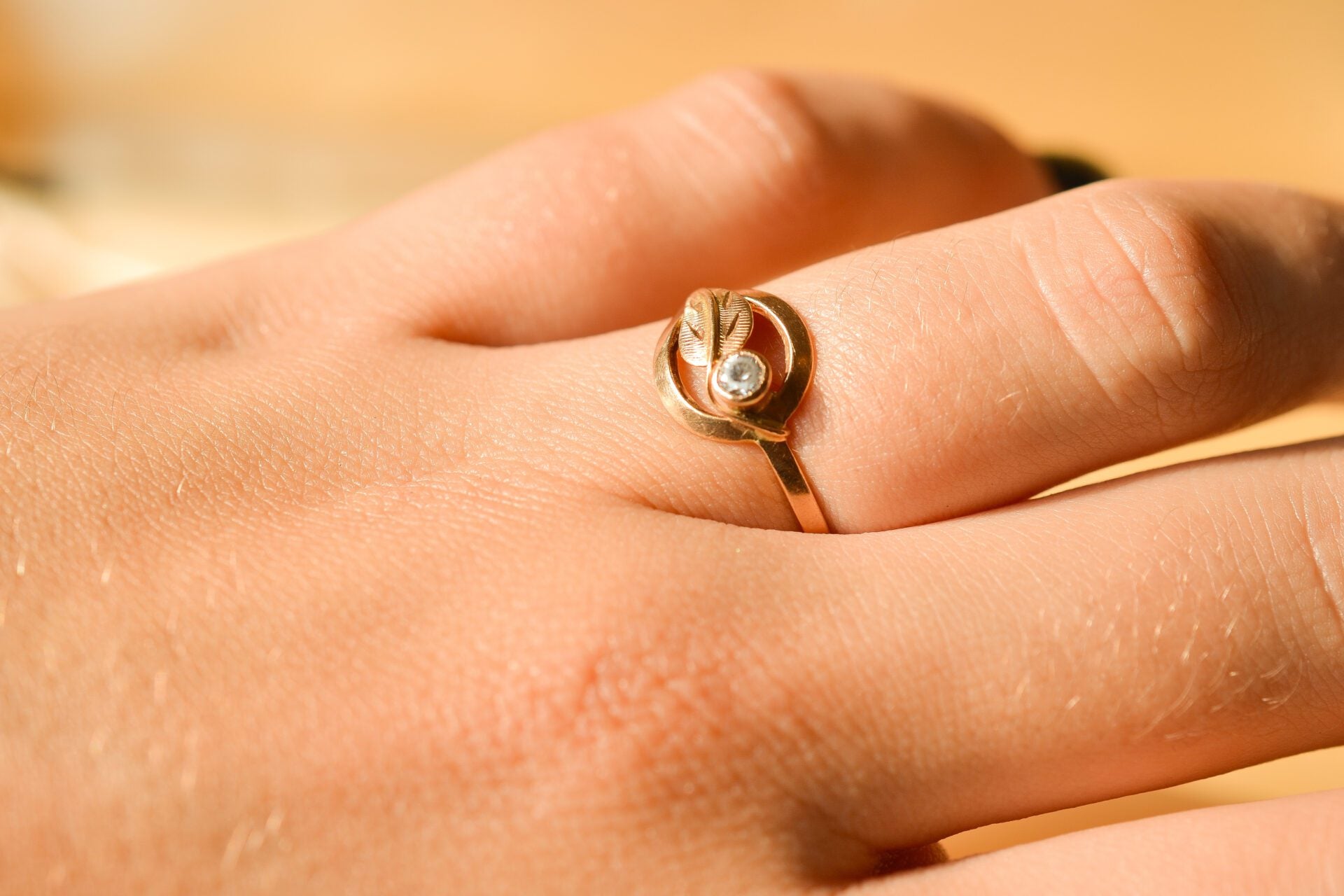 Bague Or jaune Art Nouveau Oxyde