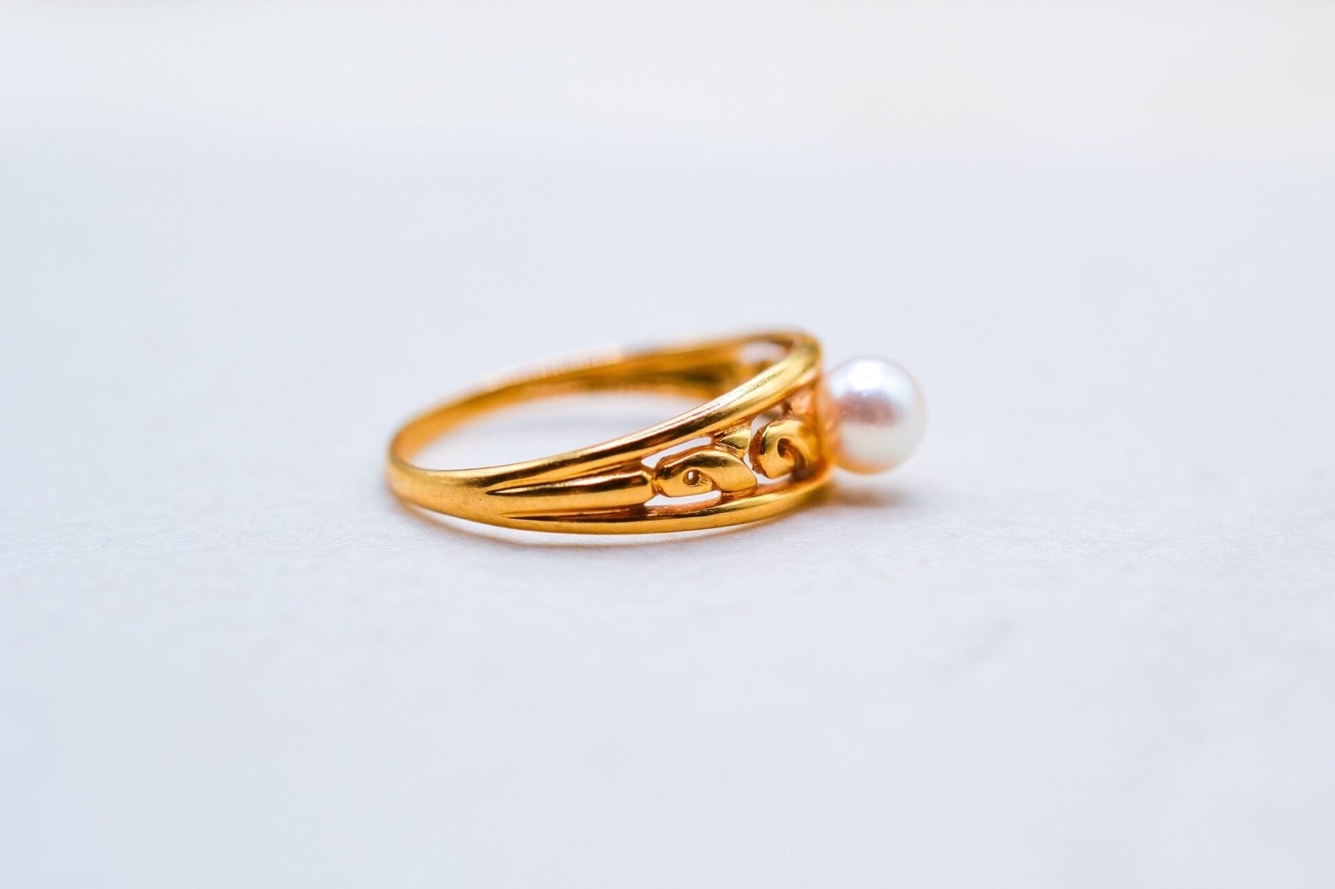Bague Solitaire ajourée Perle