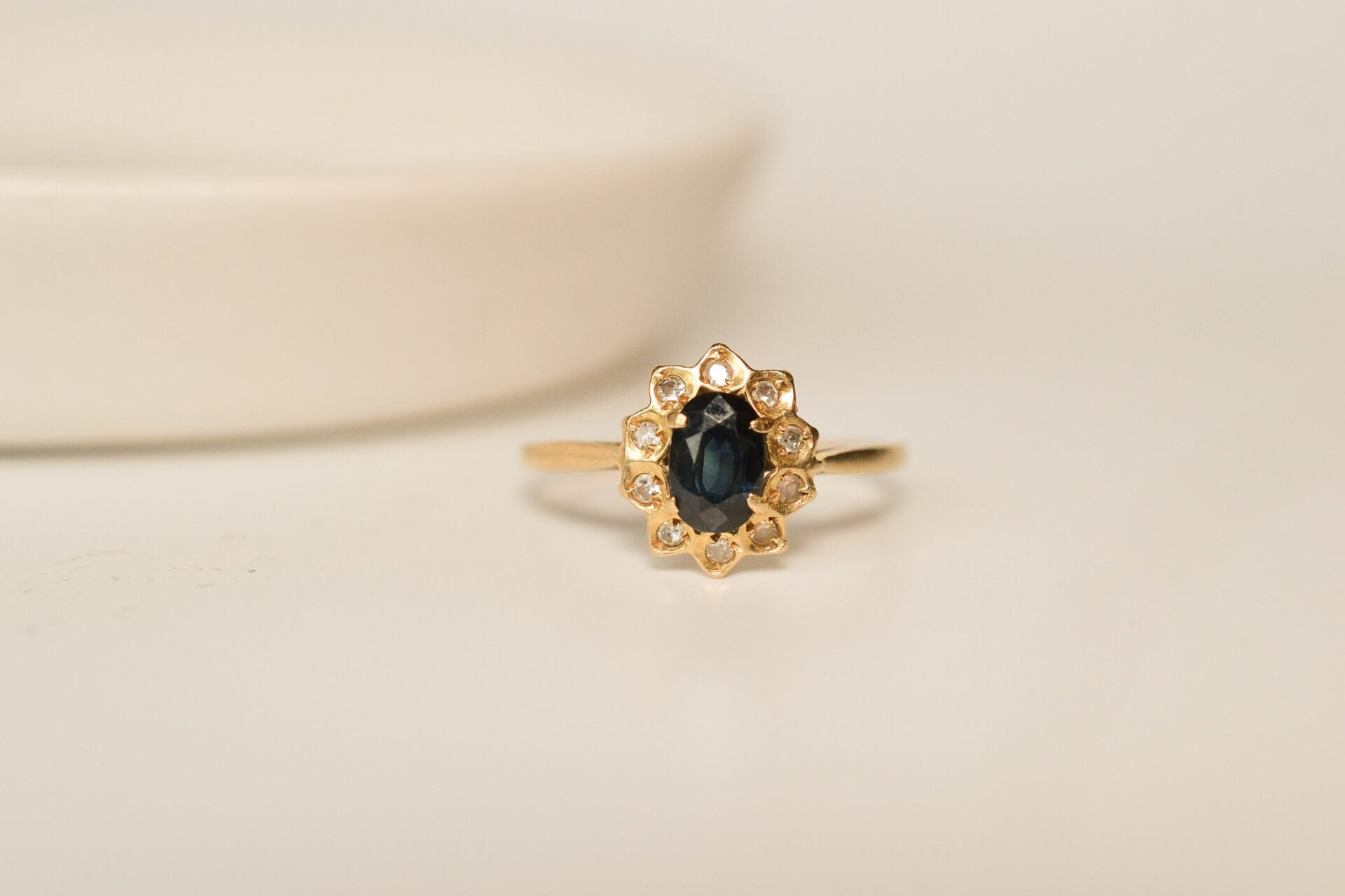 Bague Marguerite Saphir et diamants