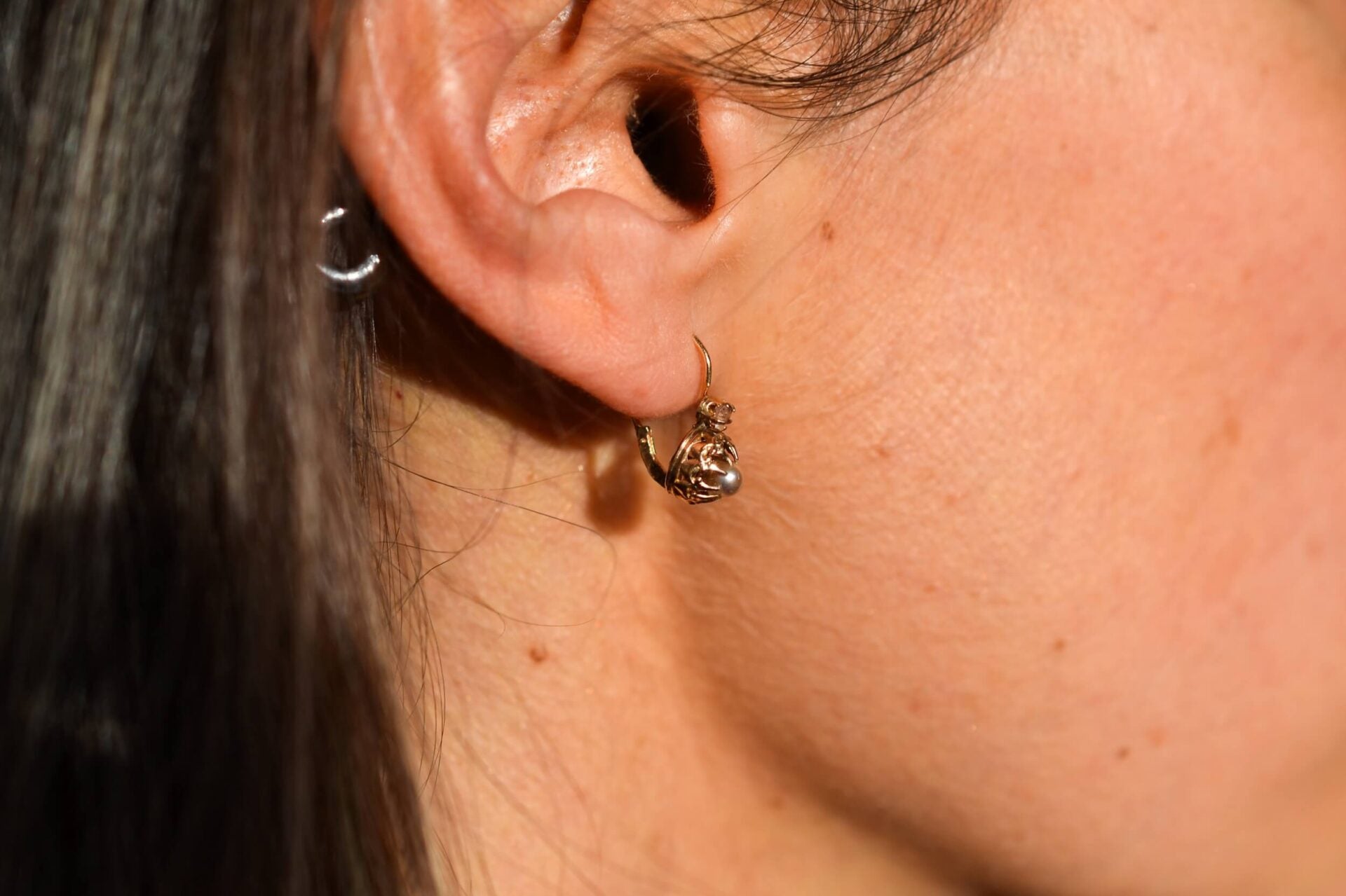 Dormeuses coques Perles boutons Oxydes