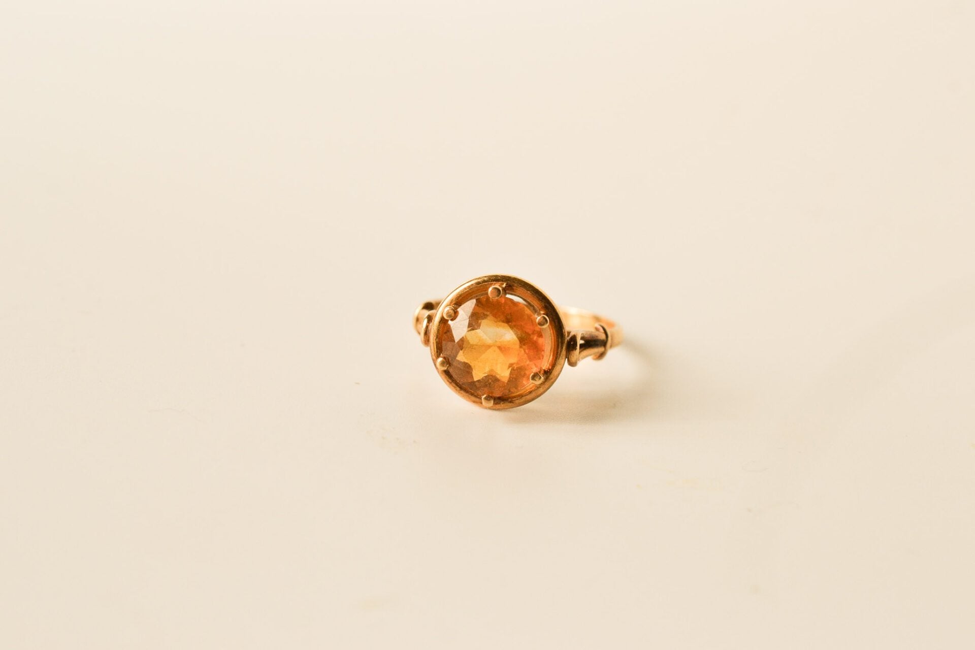 Bague cocktail solitaire Citrine