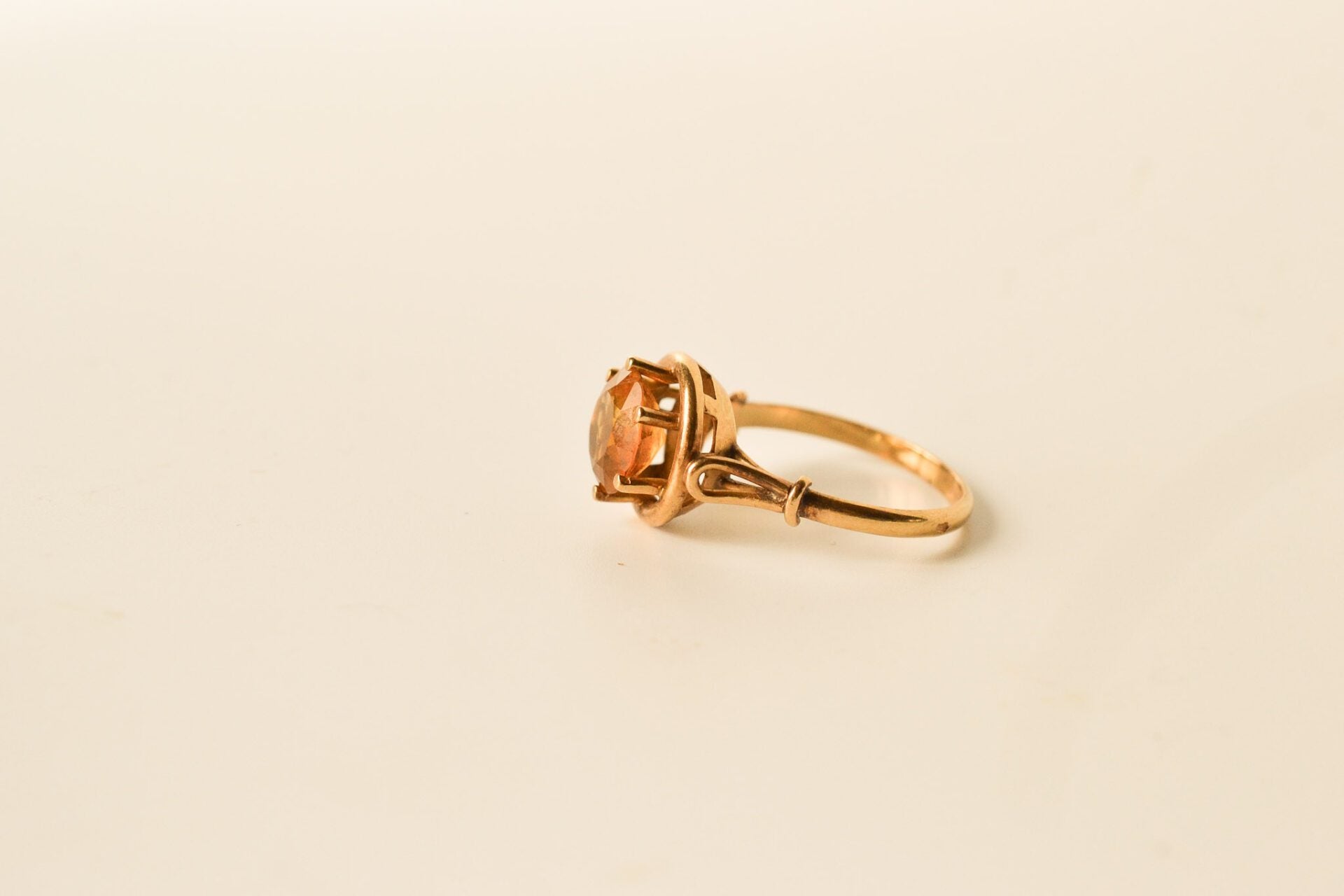 Bague cocktail solitaire Citrine