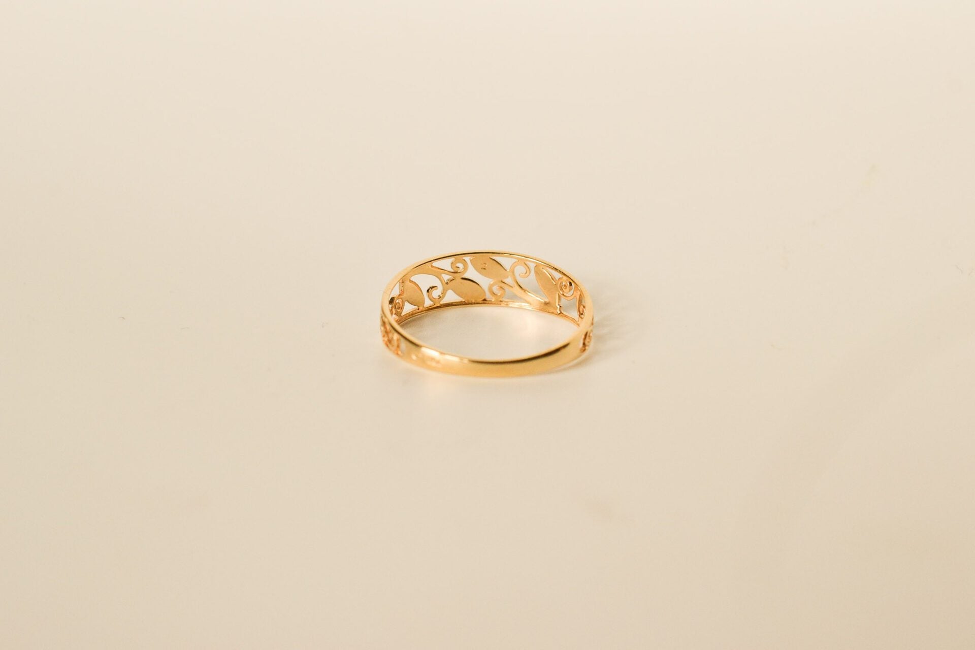Bague 2 Ors Décor Filigrané Art Nouveau