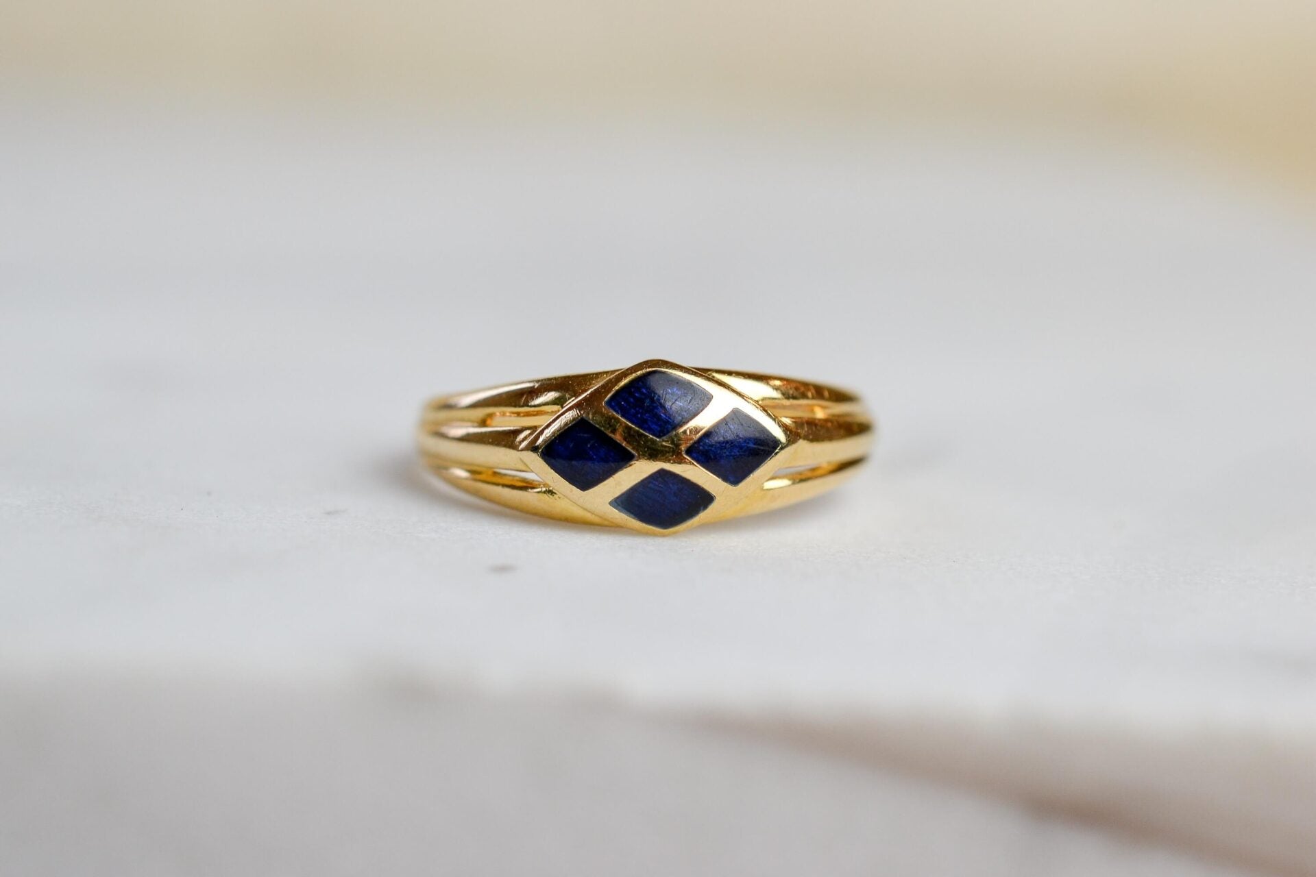 Bague Jonc Email bleu