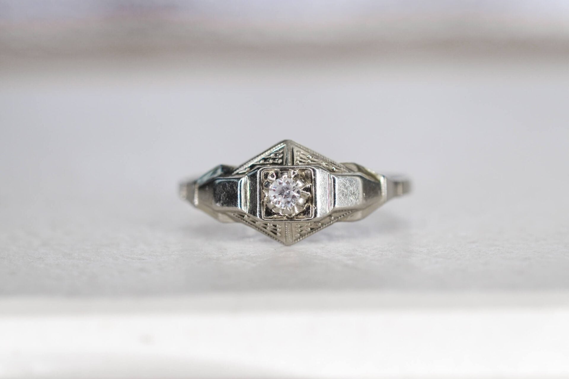 Bague Art Déco Or Blanc