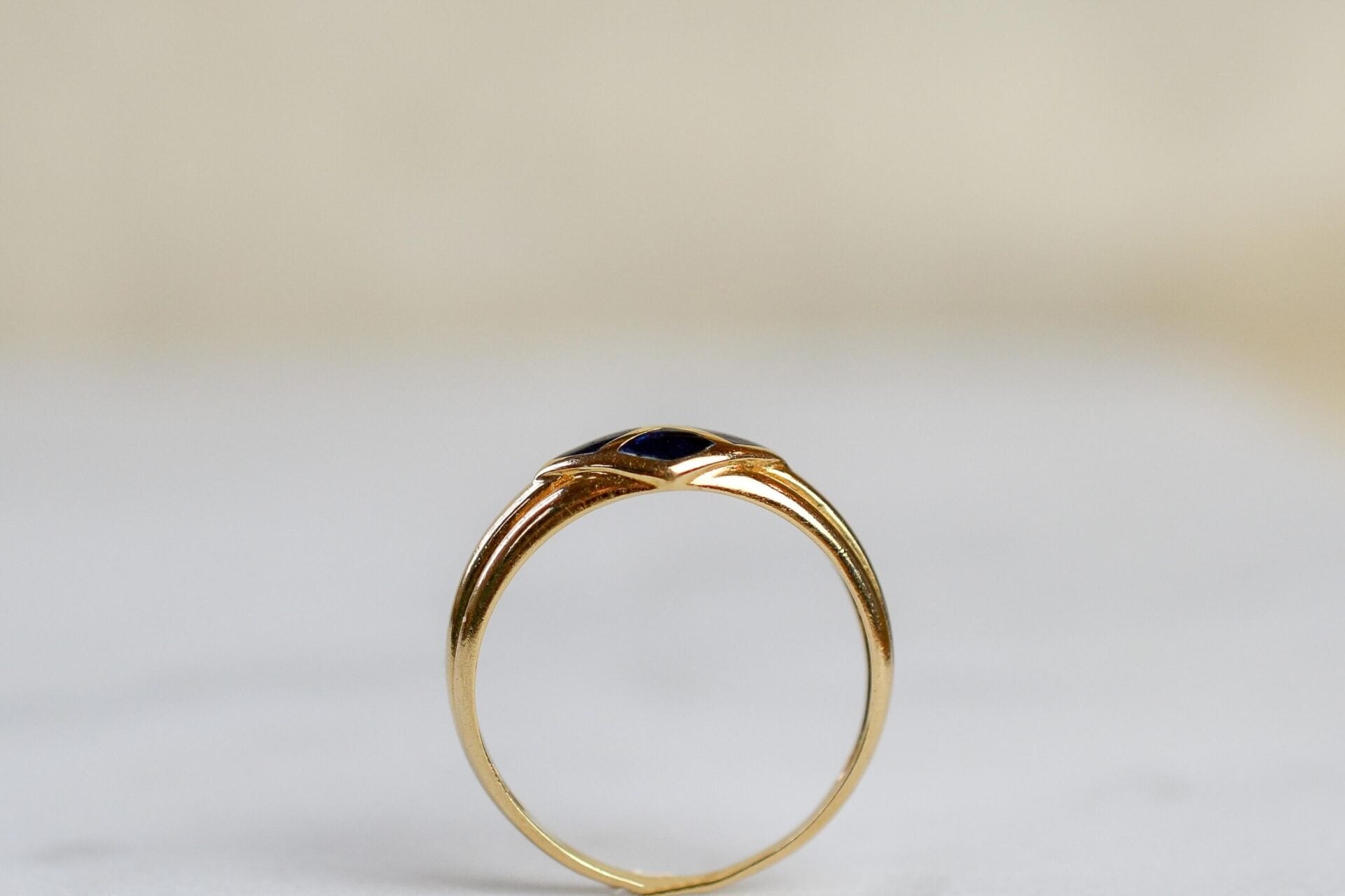 Bague Jonc Email bleu