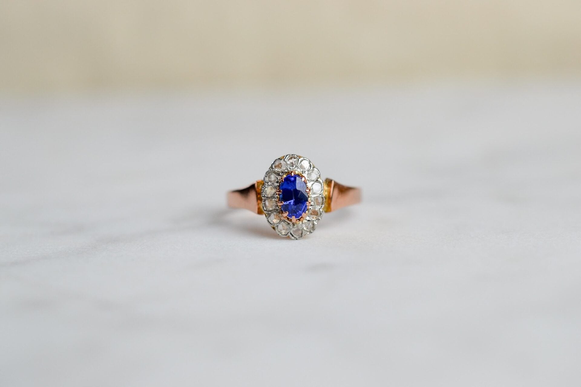 Bague Marguerite Diamants Or Rose
