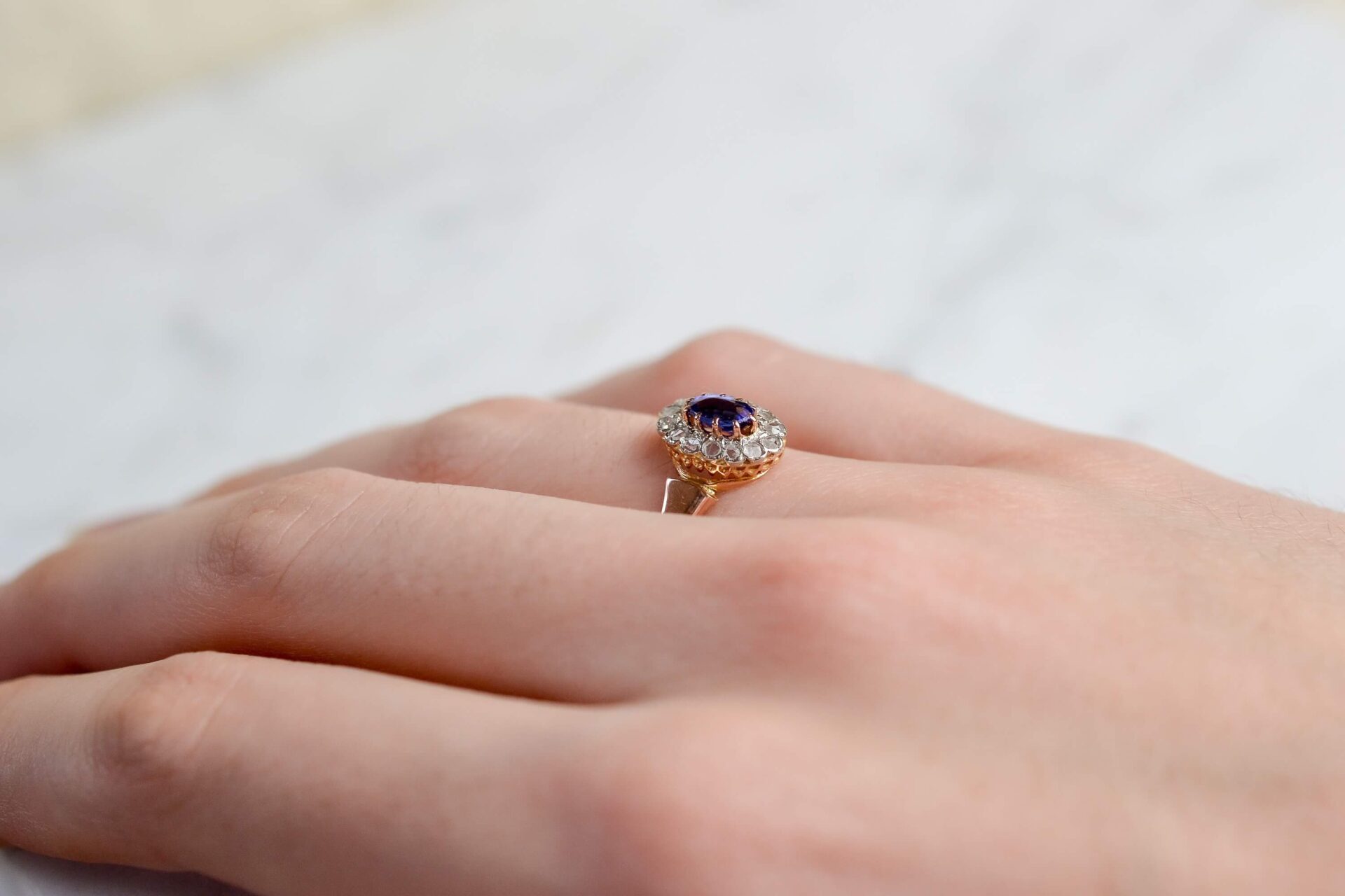 Bague Marguerite Diamants Or Rose