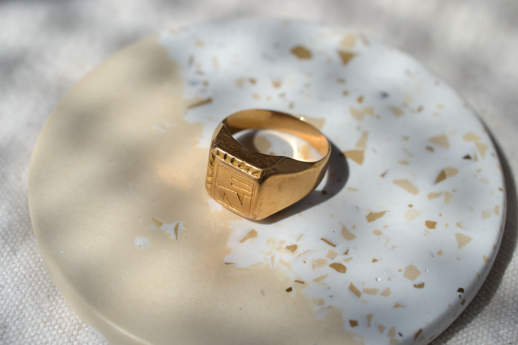 Bague chevalière "EN"