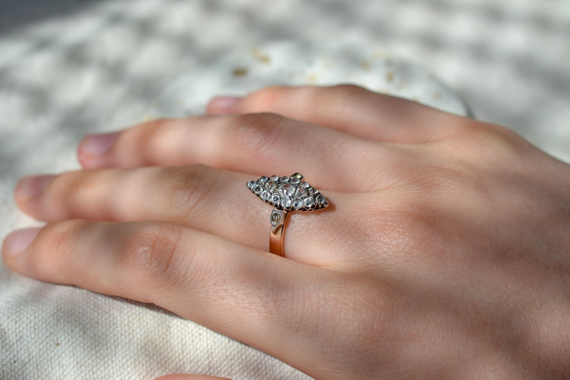 Bague Marquise Or rose