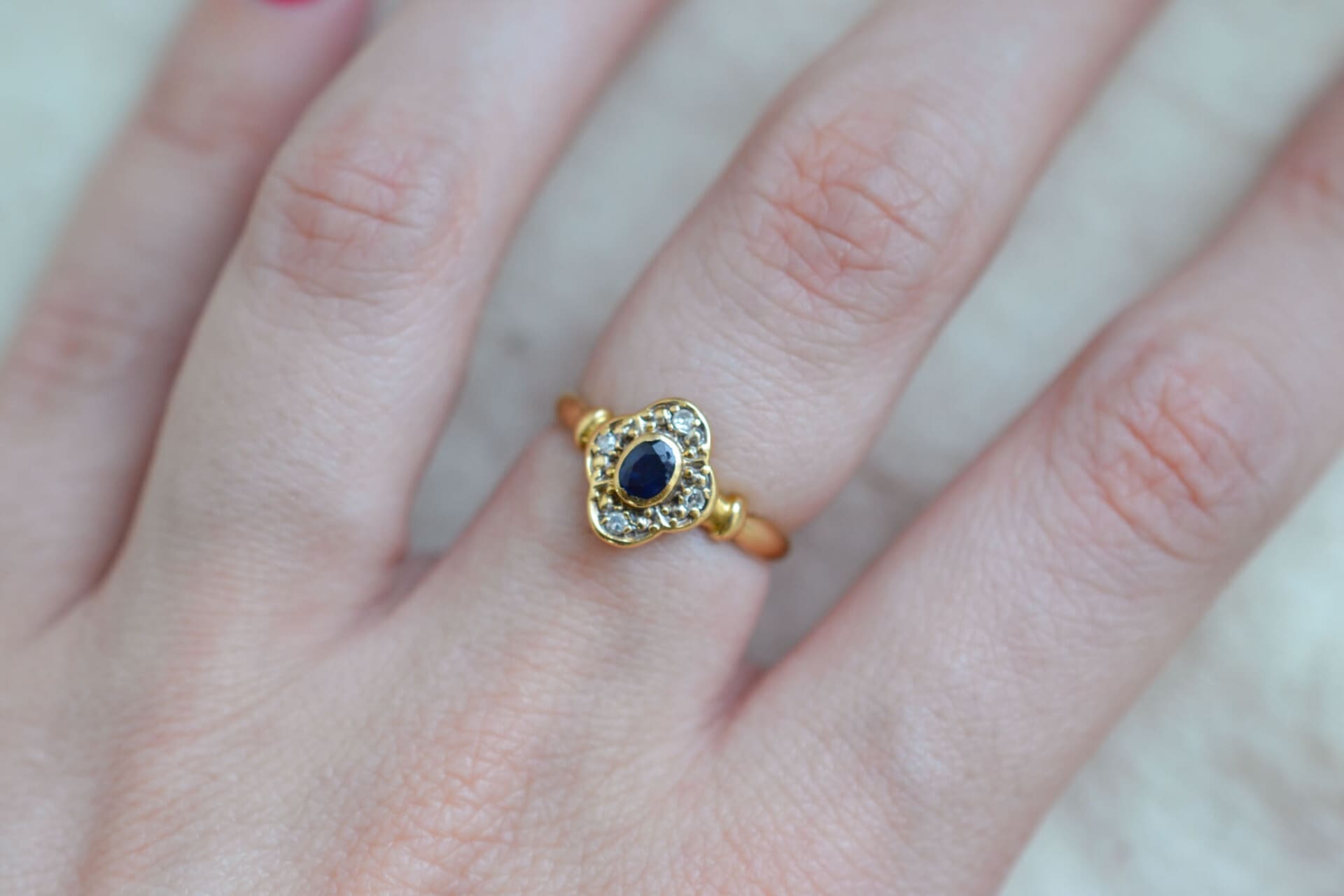 Marguerite Vintage Saphir et Diamants