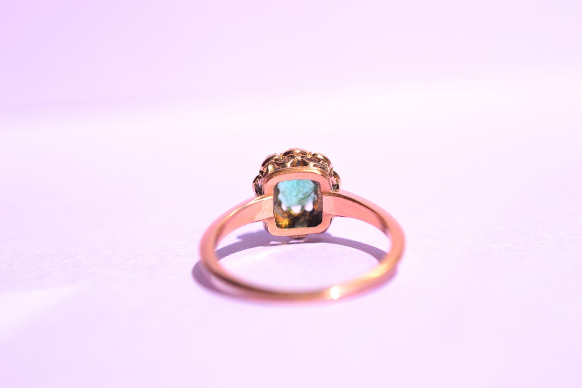 Marguerite carrée Émeraude et Diamants
