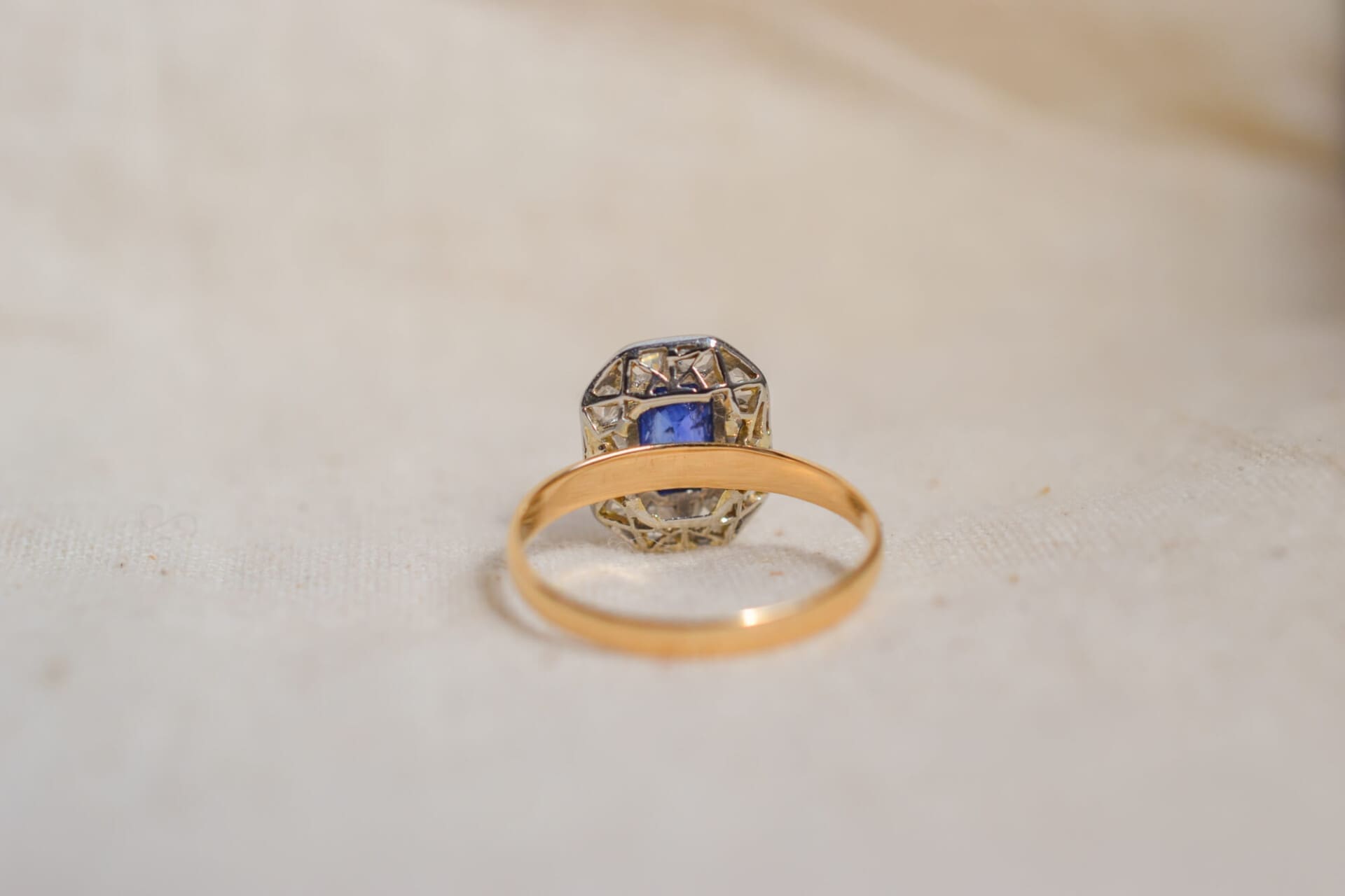 Marguerite octogonale Saphir et Diamants
