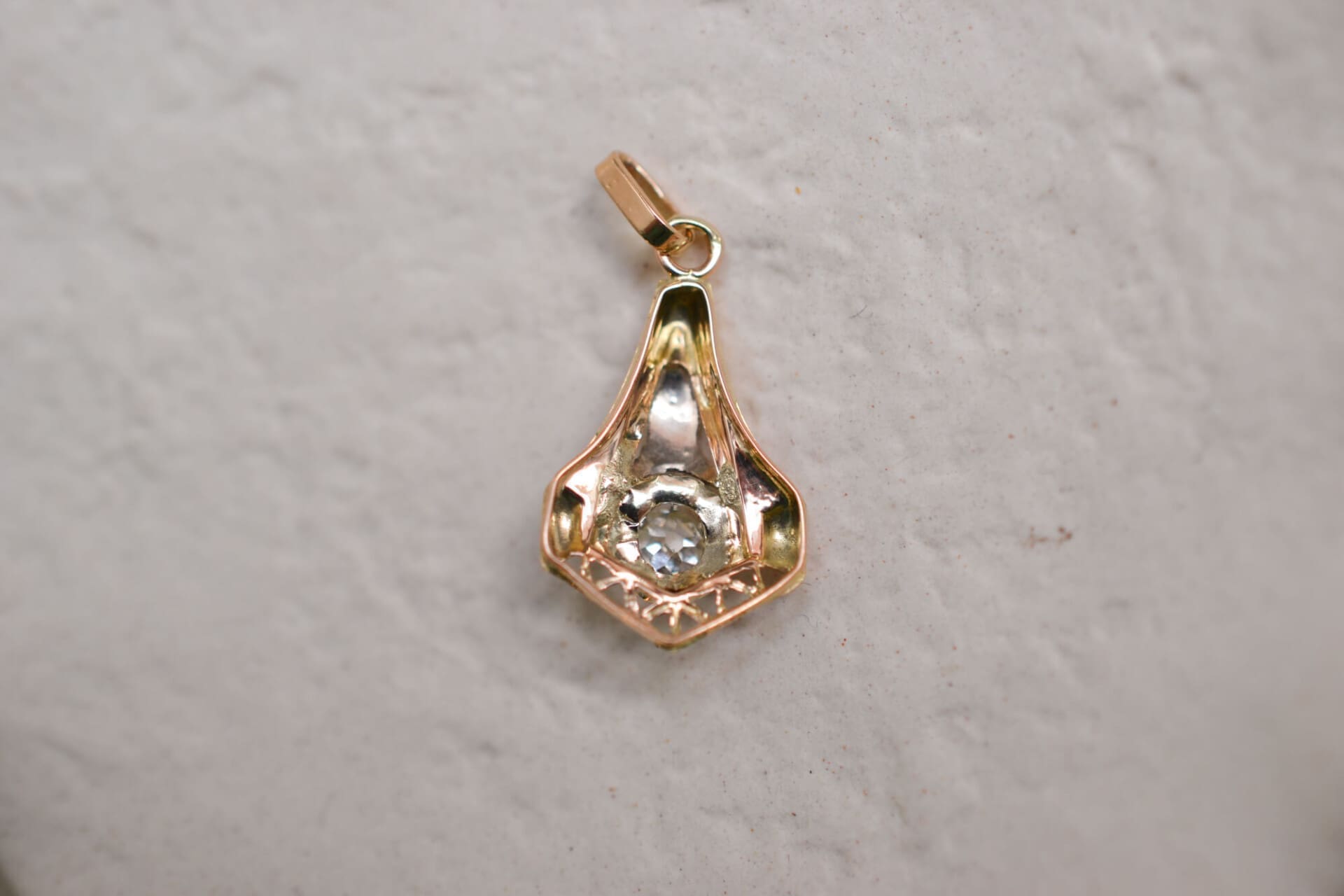 Pendentif Art Déco 2 Ors Diamant