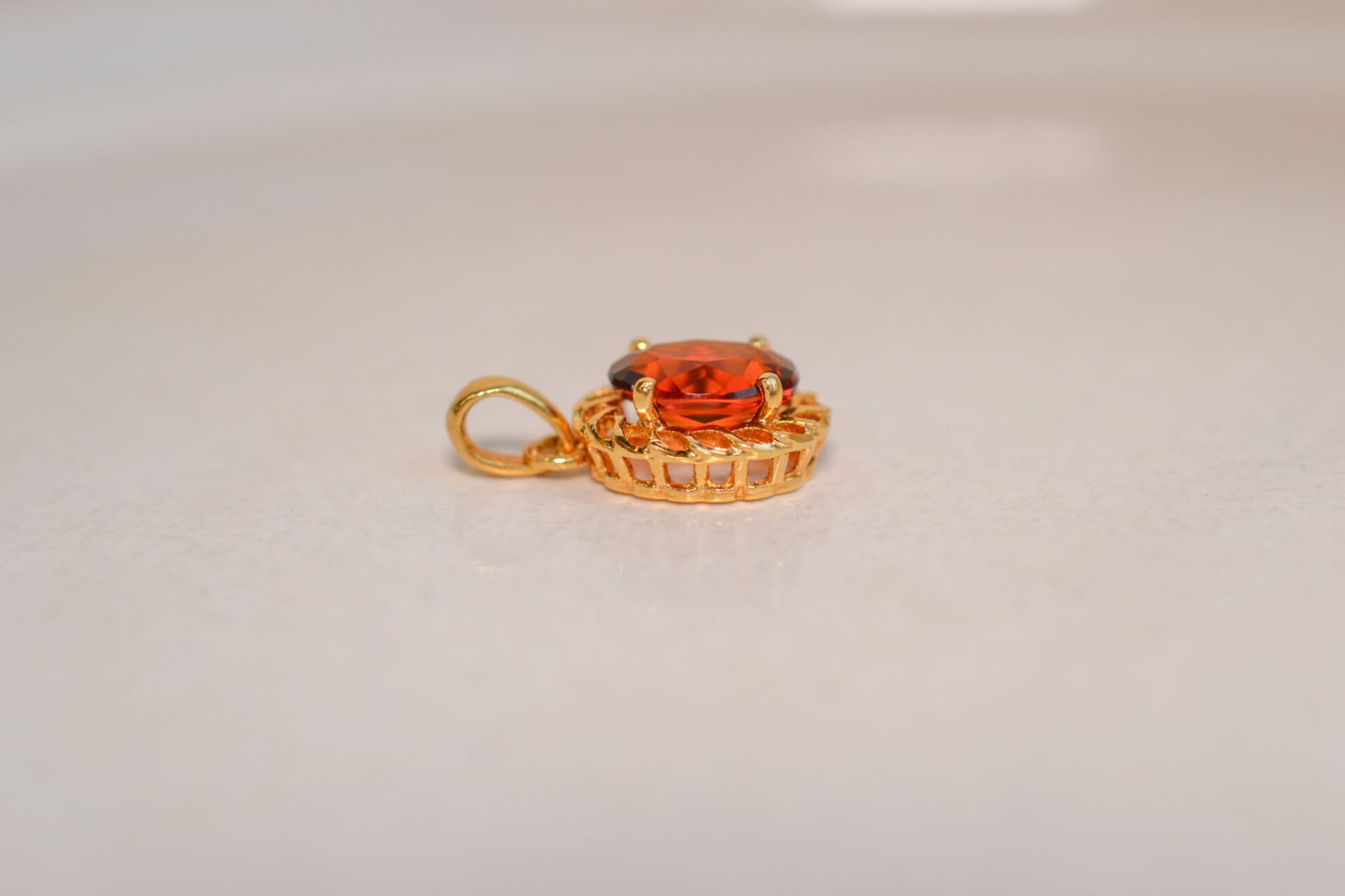 Pendentif Citrine décor tressé et ajouré
