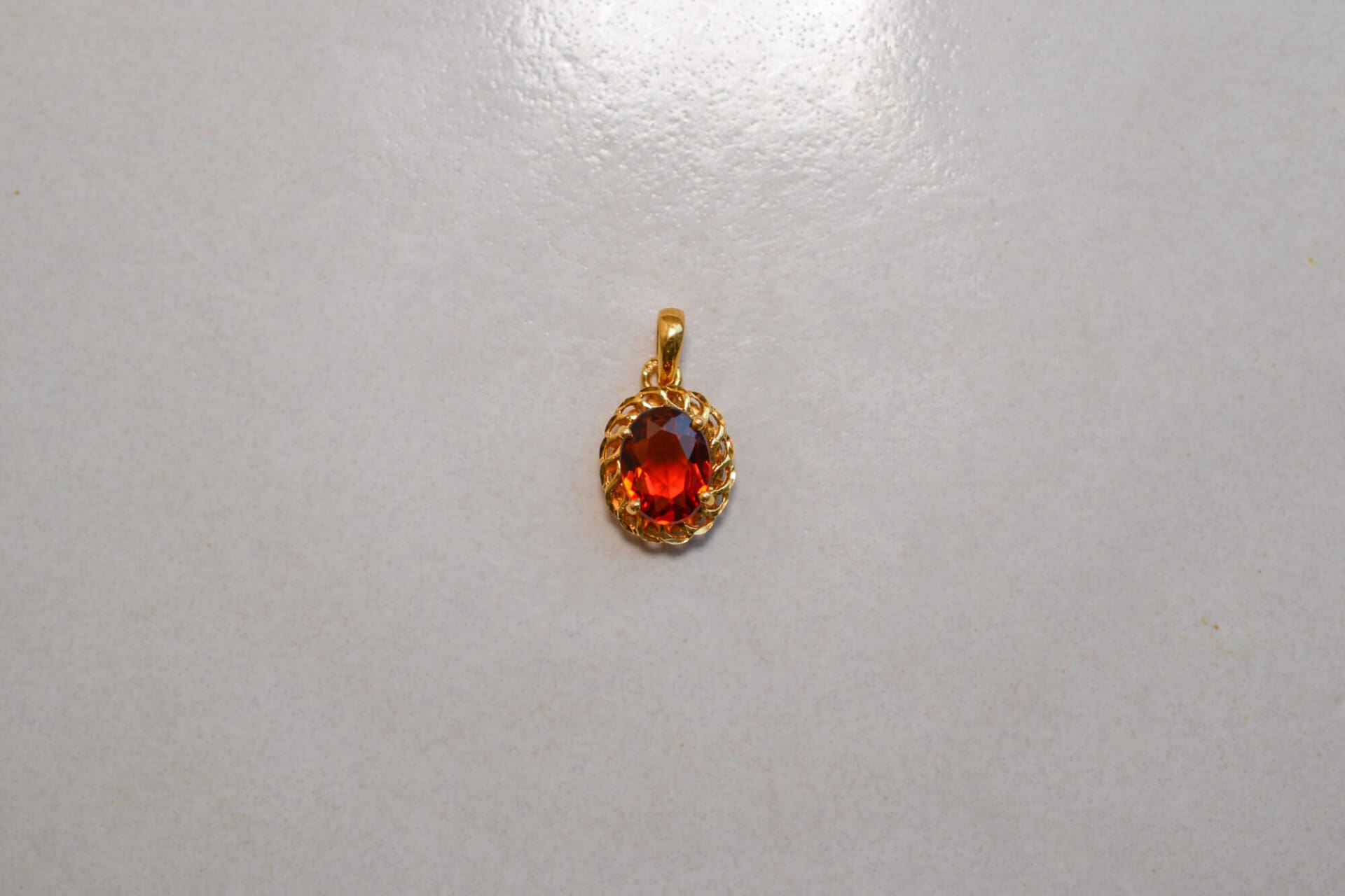 Pendentif Citrine décor tressé et ajouré