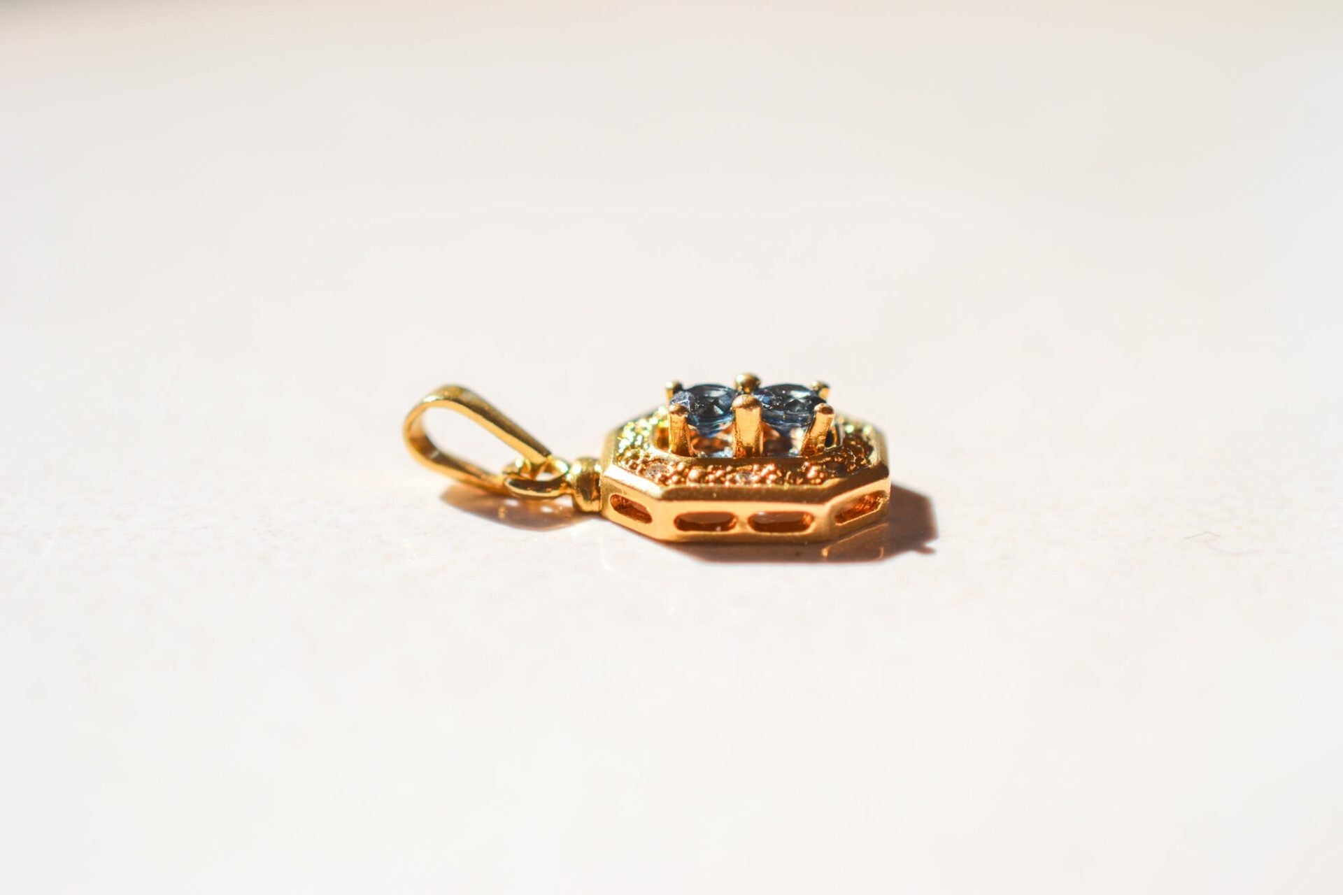 Pendentif octogonal Saphirs et Diamants