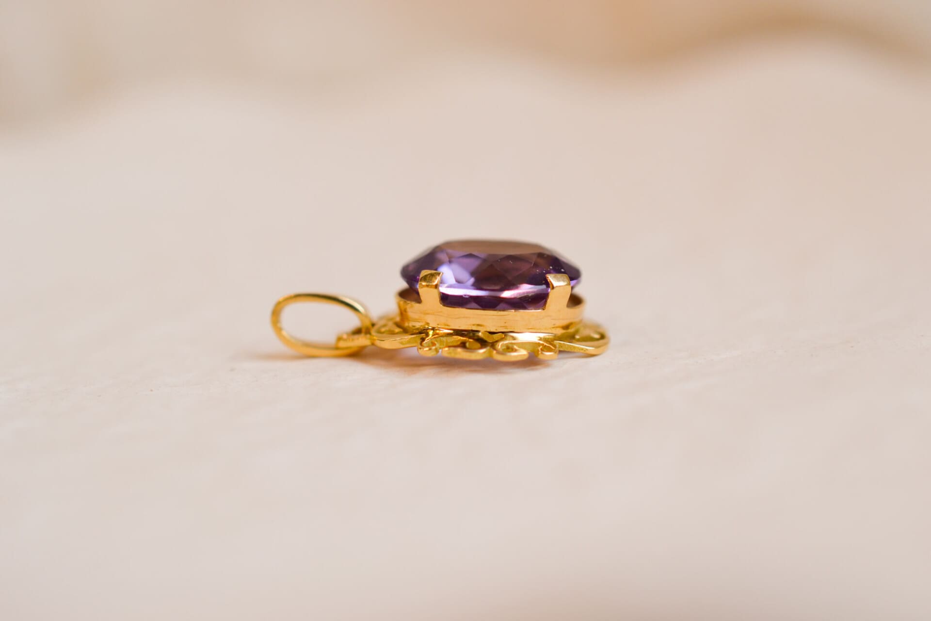 Pendentif Améthyste monture fleur