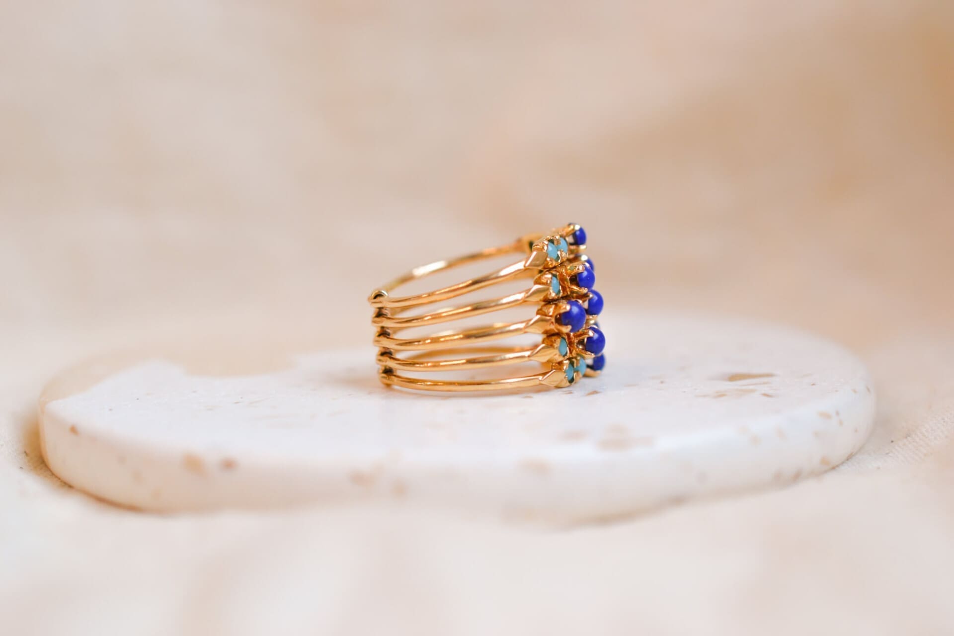 Bague Harem Turquoises et Lapis Lazulis