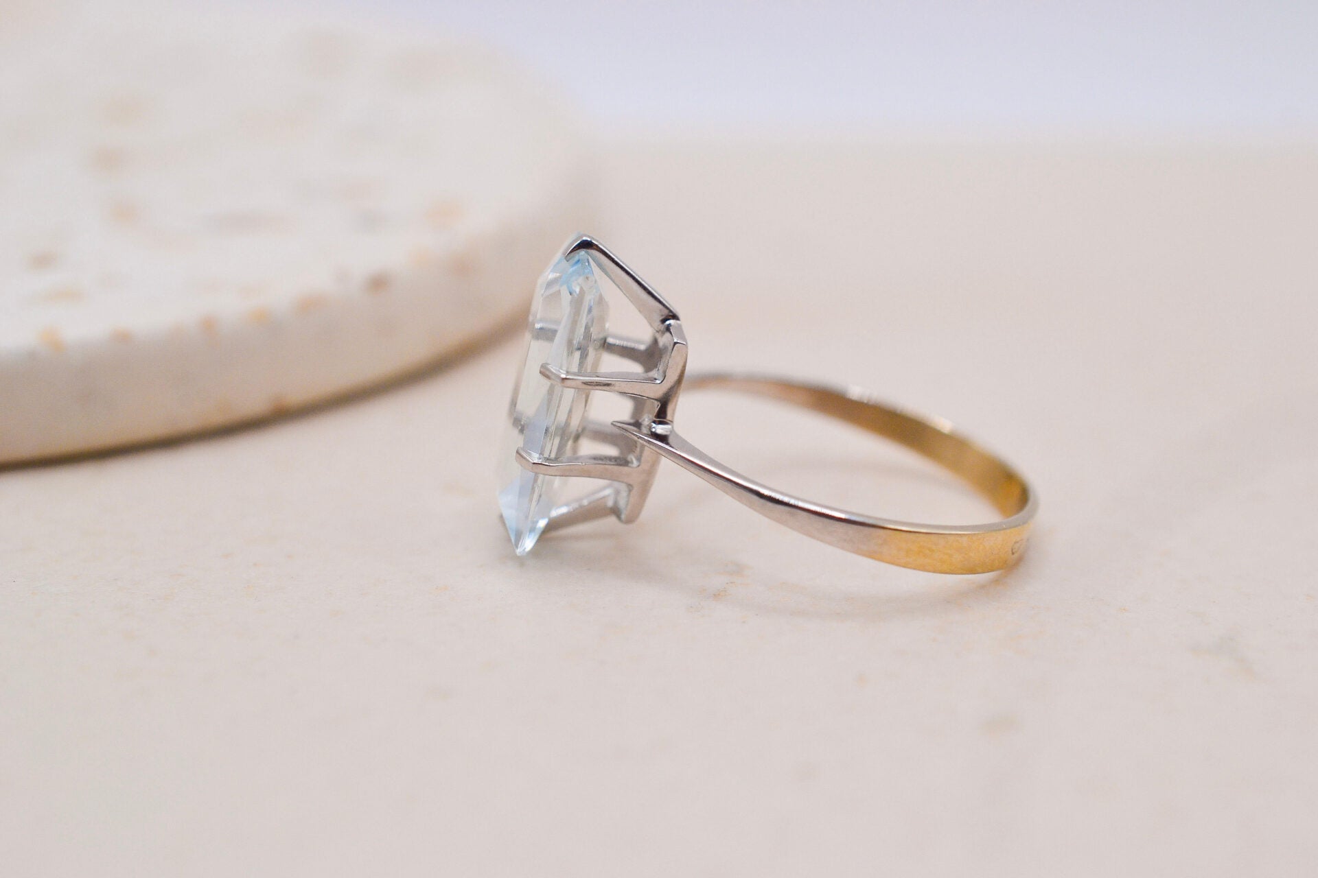Bague Or Aigue-Marine
