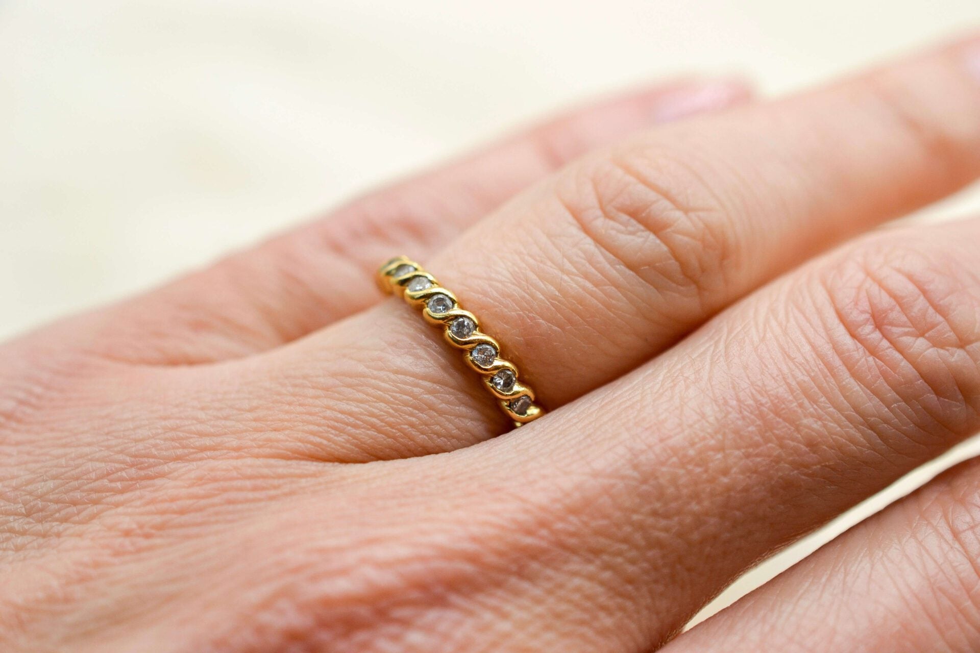 Bague anneau Or jaune et Diamant