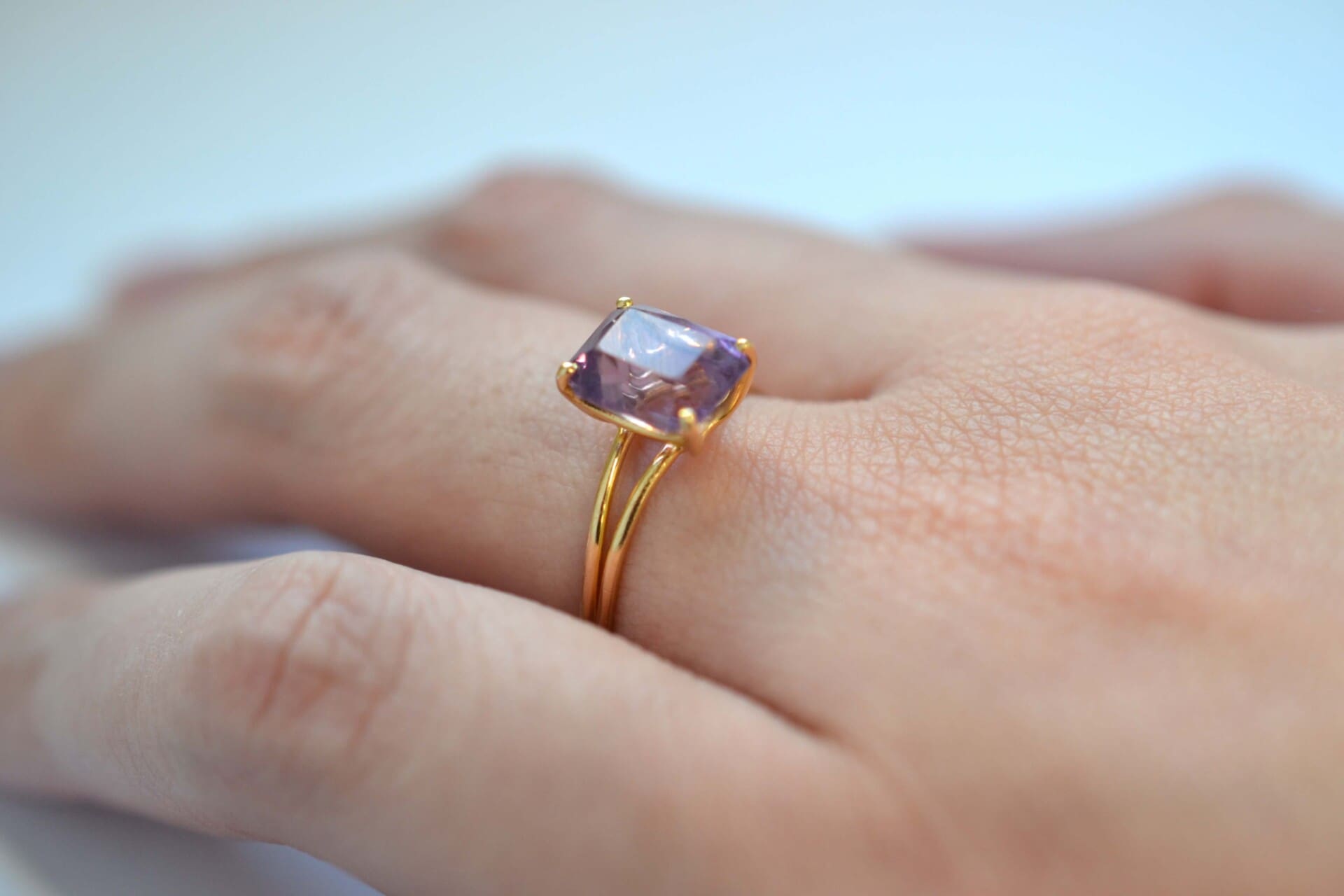 Bague Solitaire Améthyste