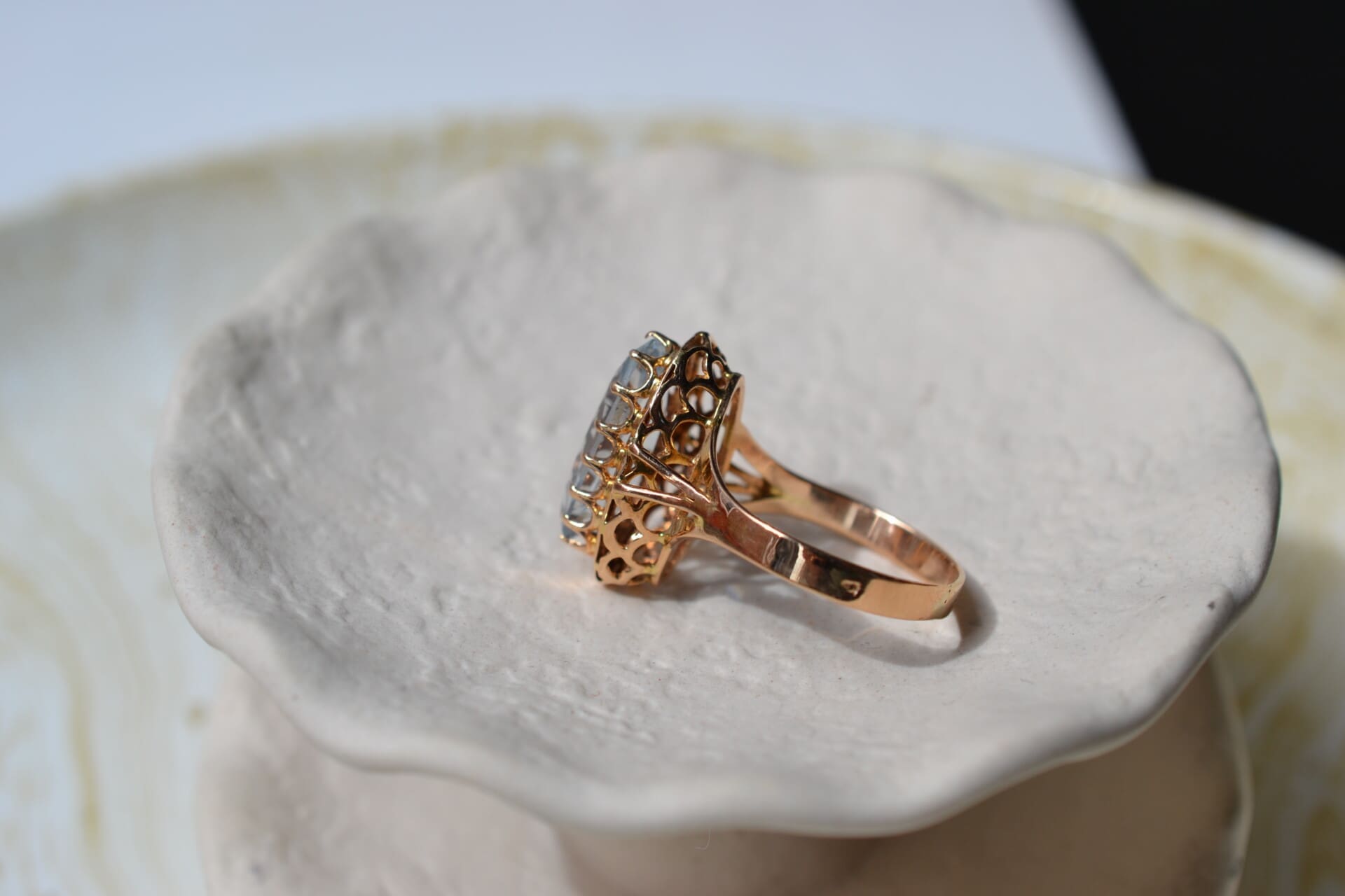 Bague cocktail Aigue-marine ovale