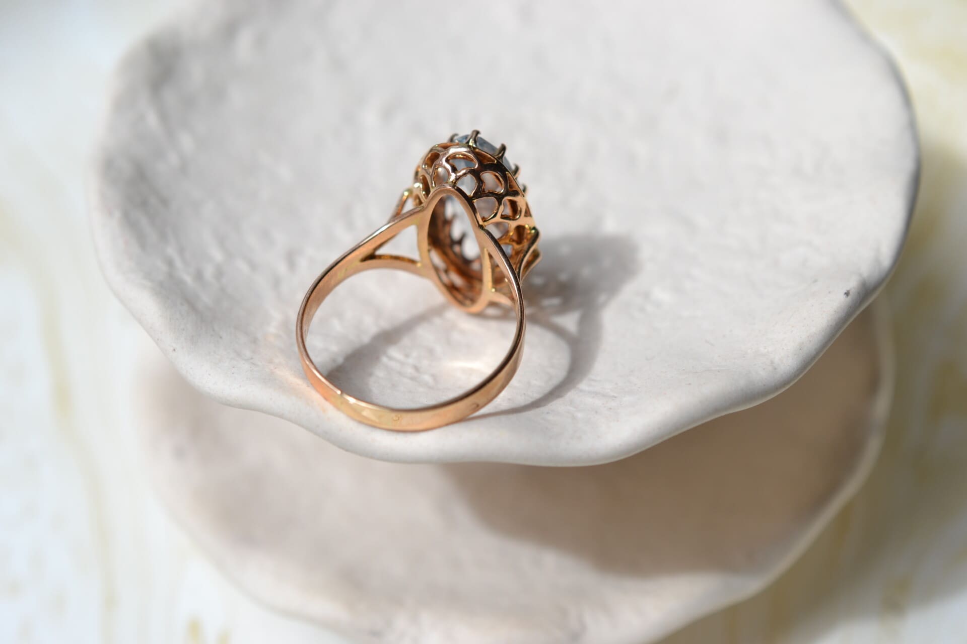 Bague cocktail Aigue-marine ovale