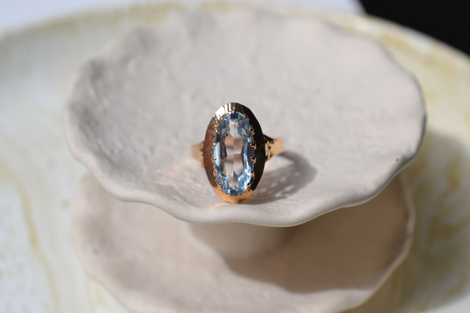 Bague cocktail Aigue-marine ovale