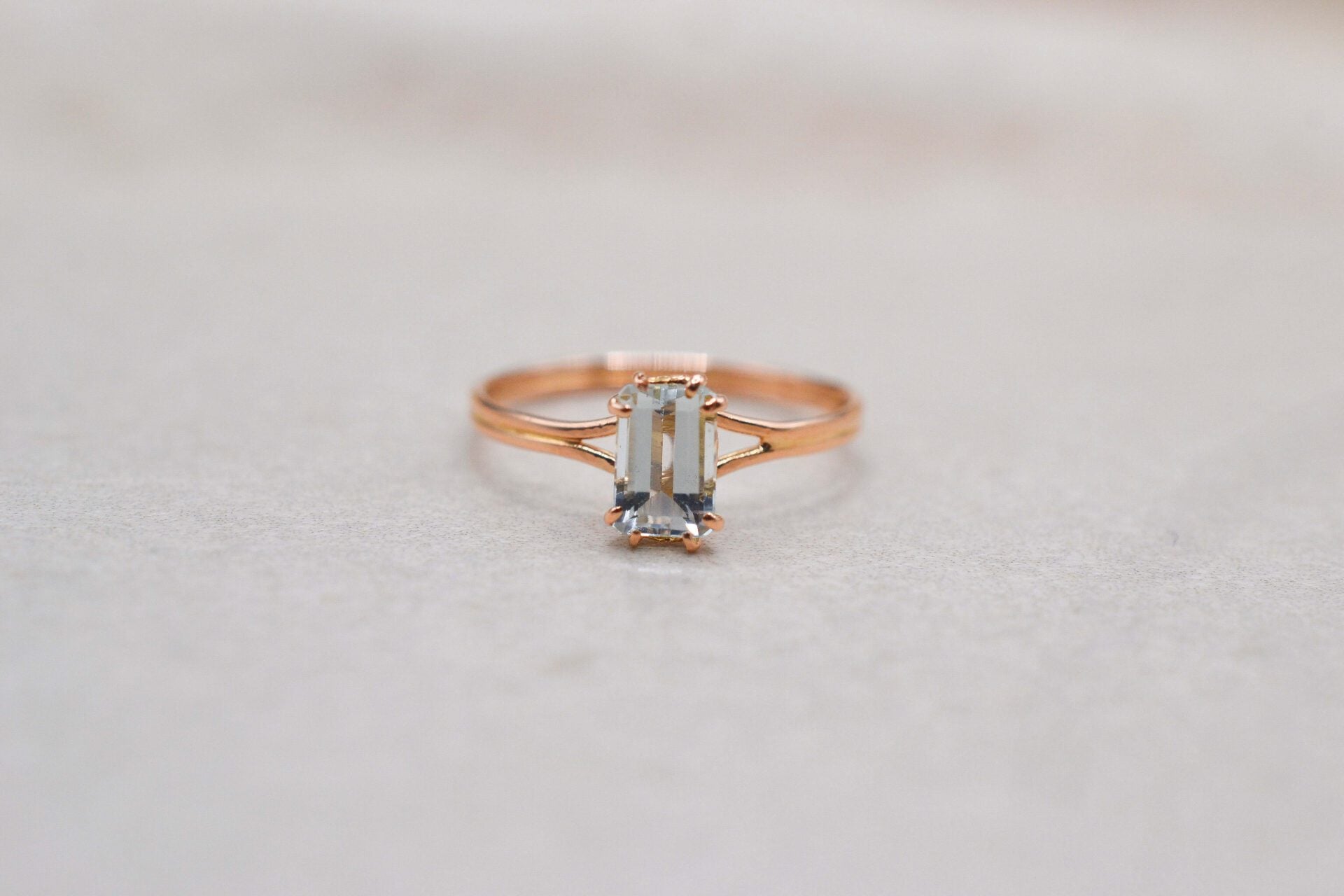 Bague solitaire Aigue-Marine