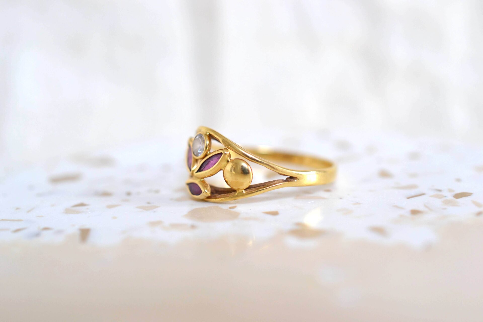 Bague ajourée Rubis et Oxyde