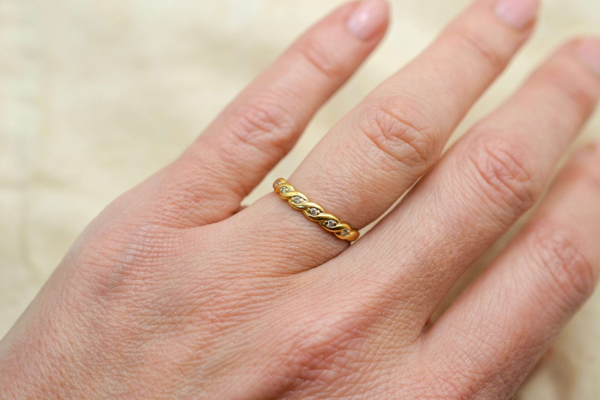 Bague anneau torsadé Diamant