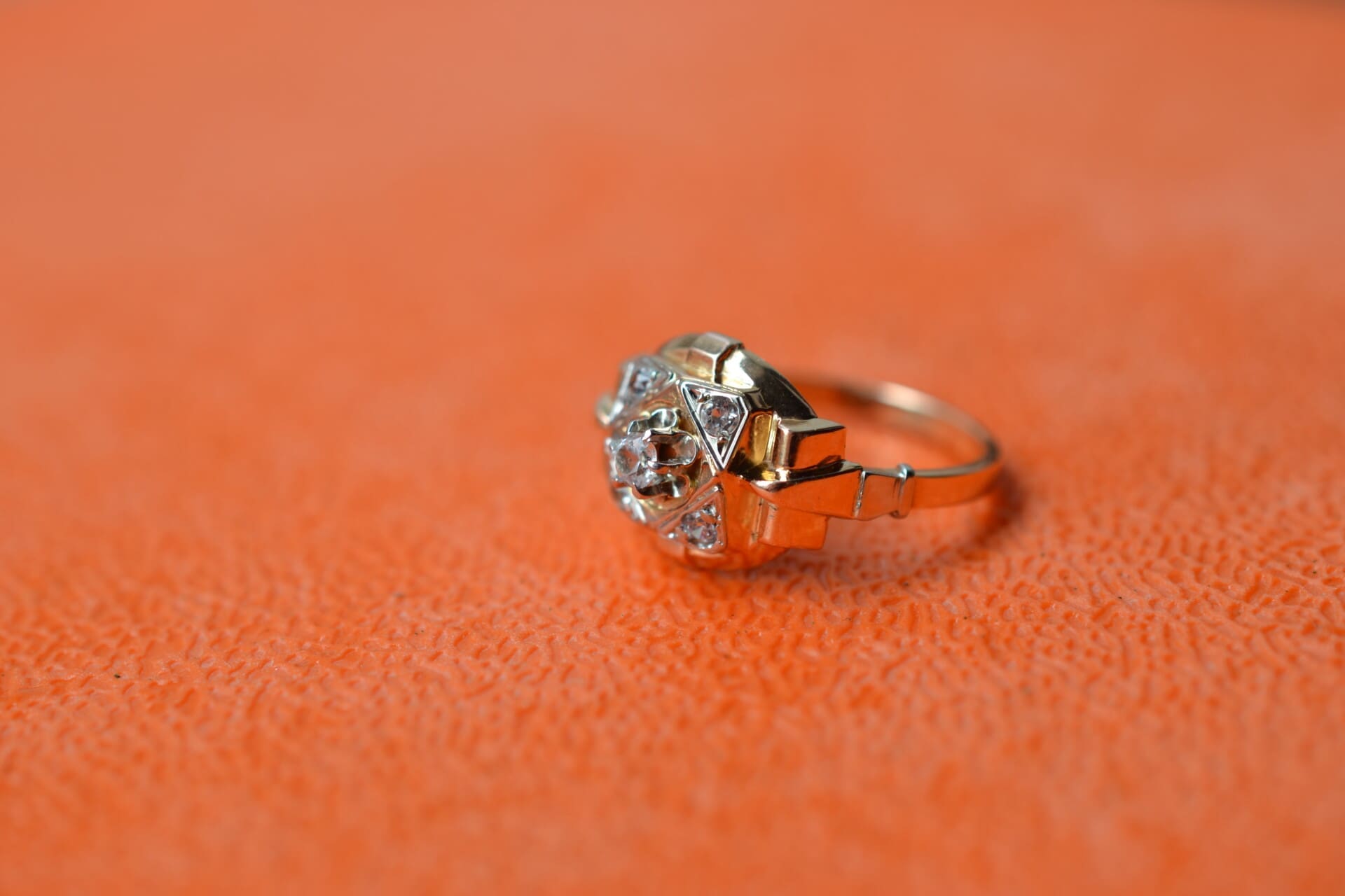 Bague Art Déco Or Champagne