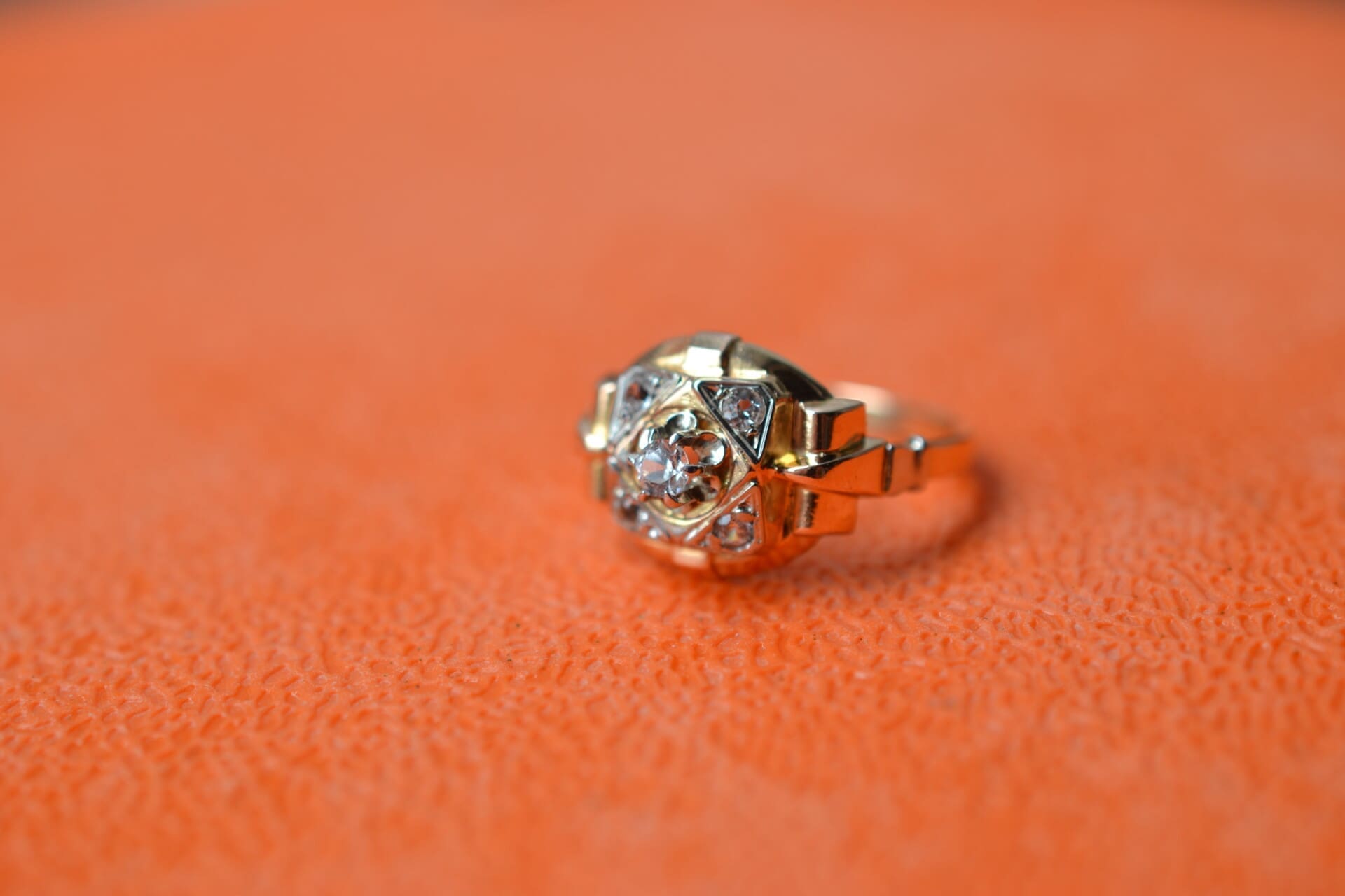 Bague Art Déco Or Champagne