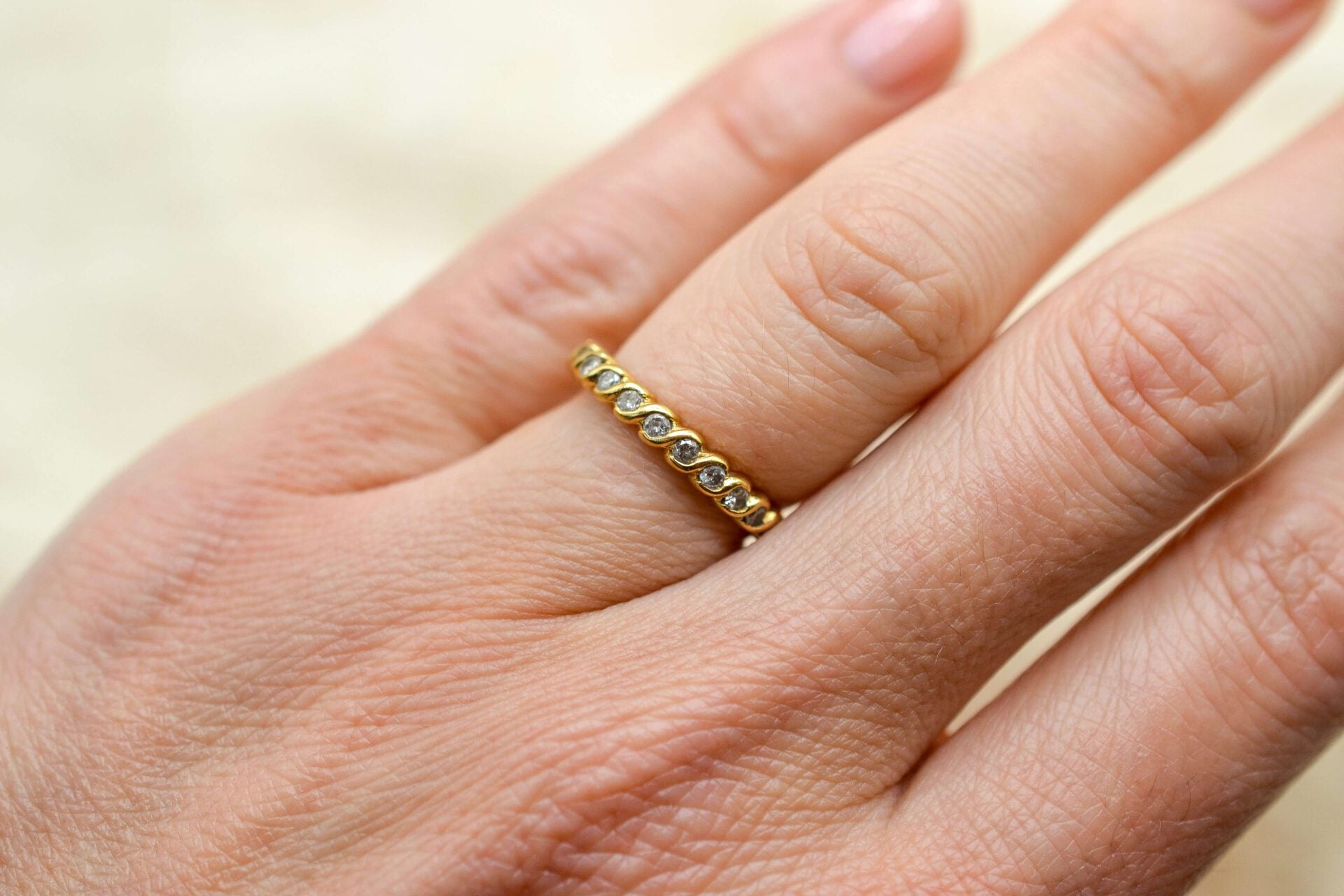 Bague anneau Or jaune et Diamant