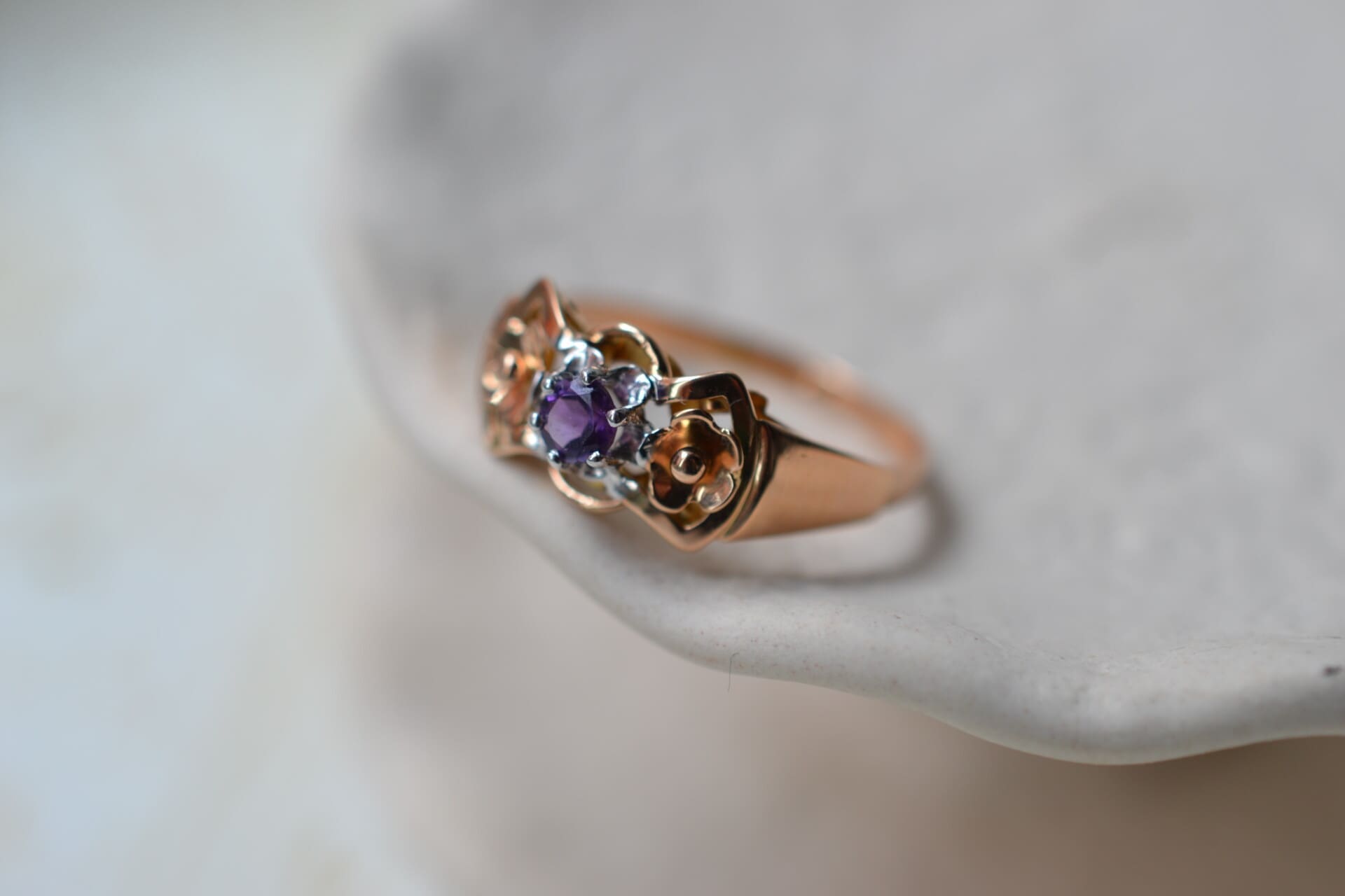 Bague Art Déco Améthyste 2 Ors