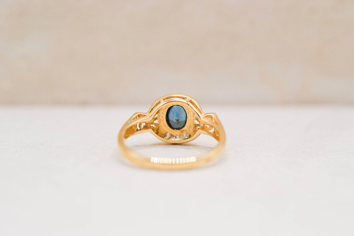 Bague architecturale Saphir Diamants